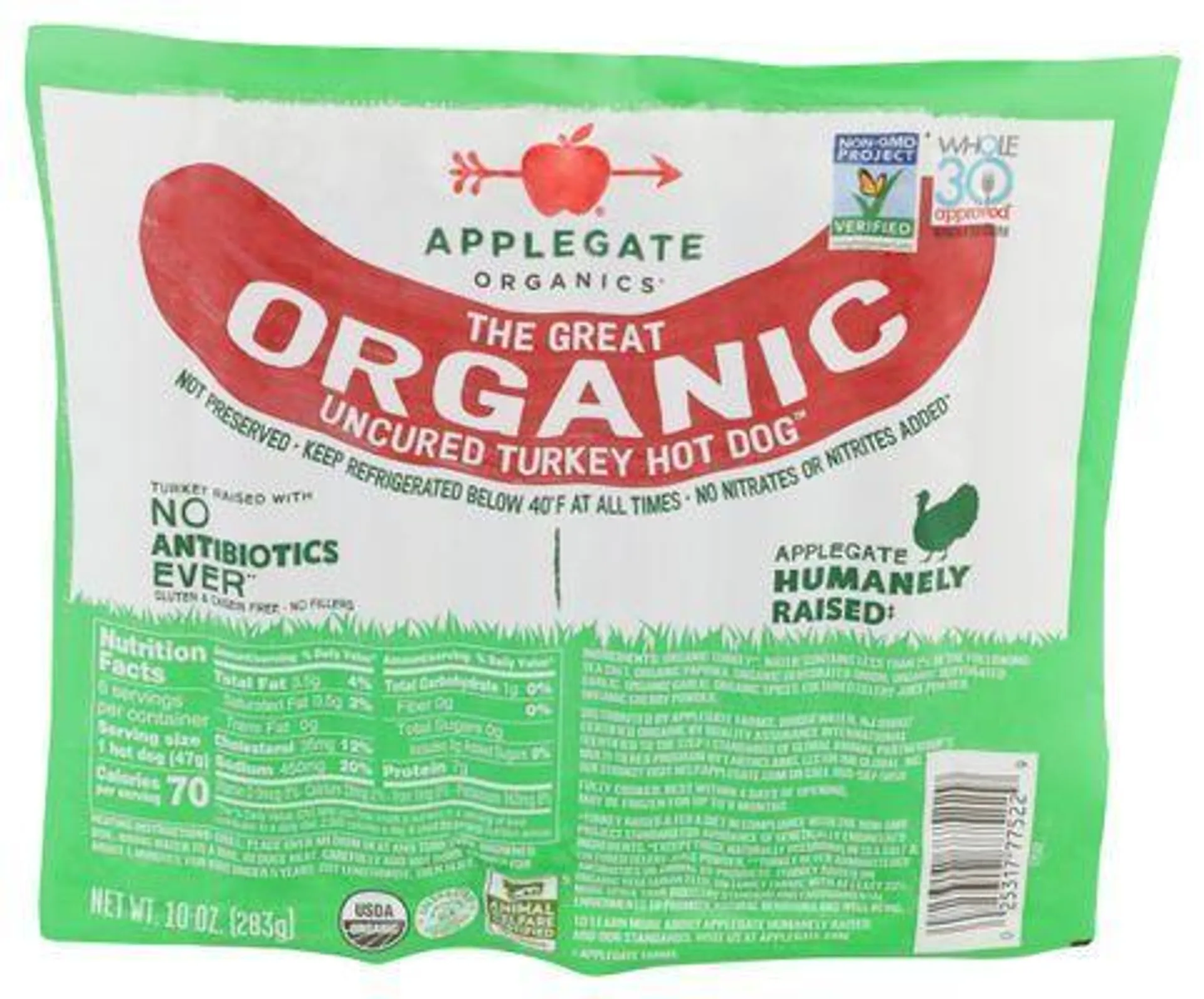 Applegate Naturals Organic Turkey Hot Dog