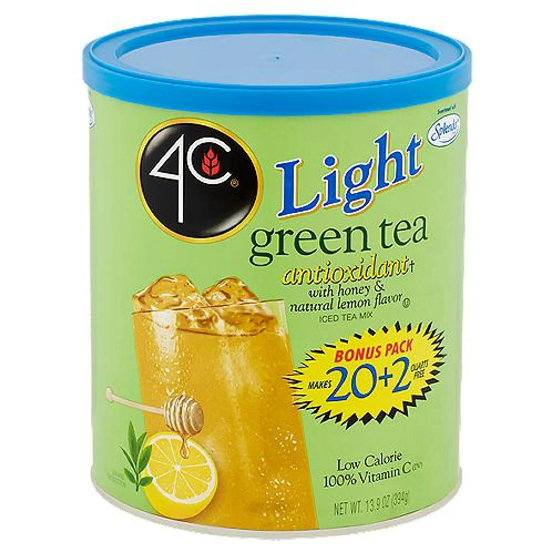 4C Light Green Tea, Iced Tea Mix, 13.9 Ounce