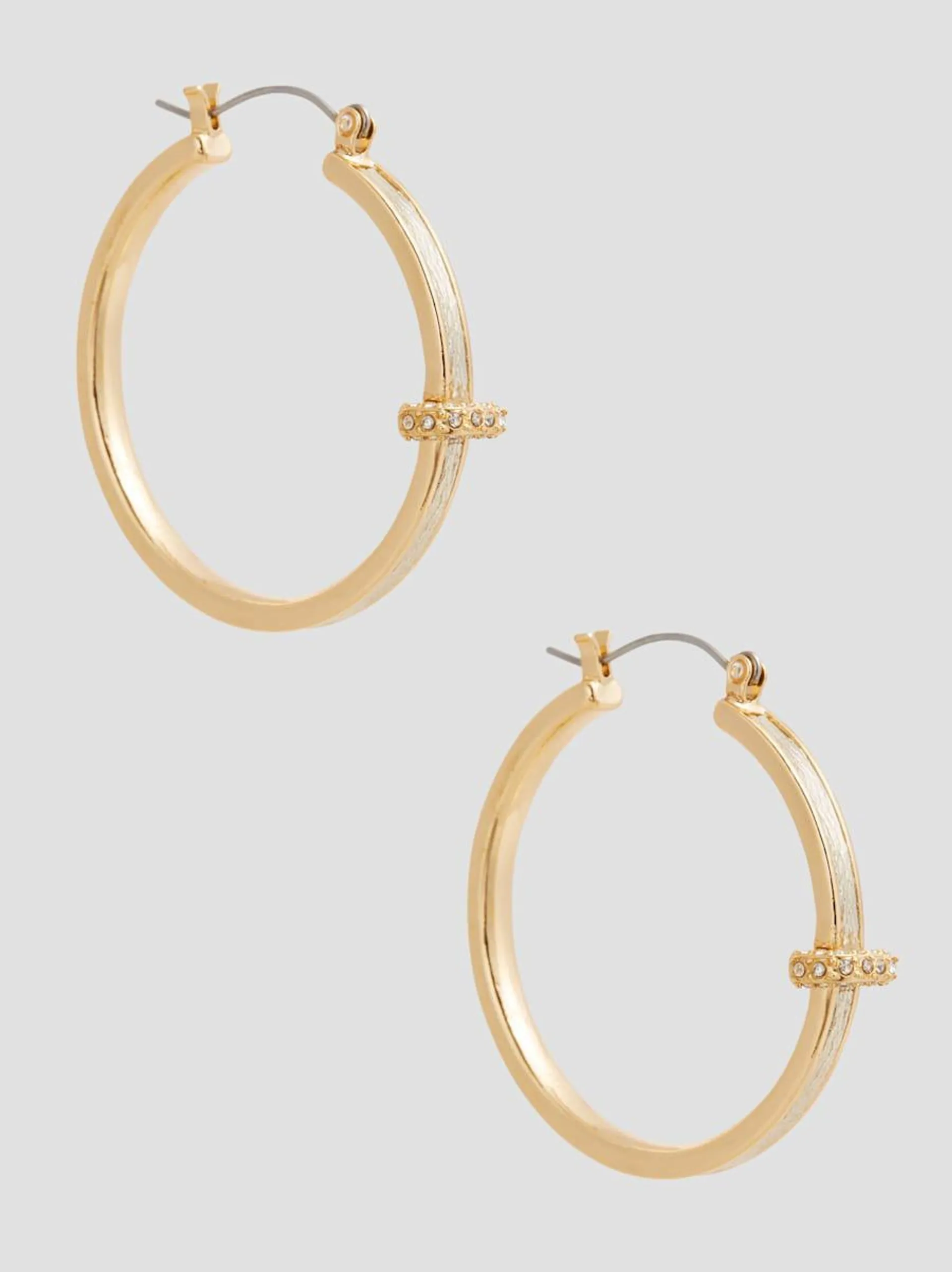 Metallic Gold-Tone Hoop Earrings