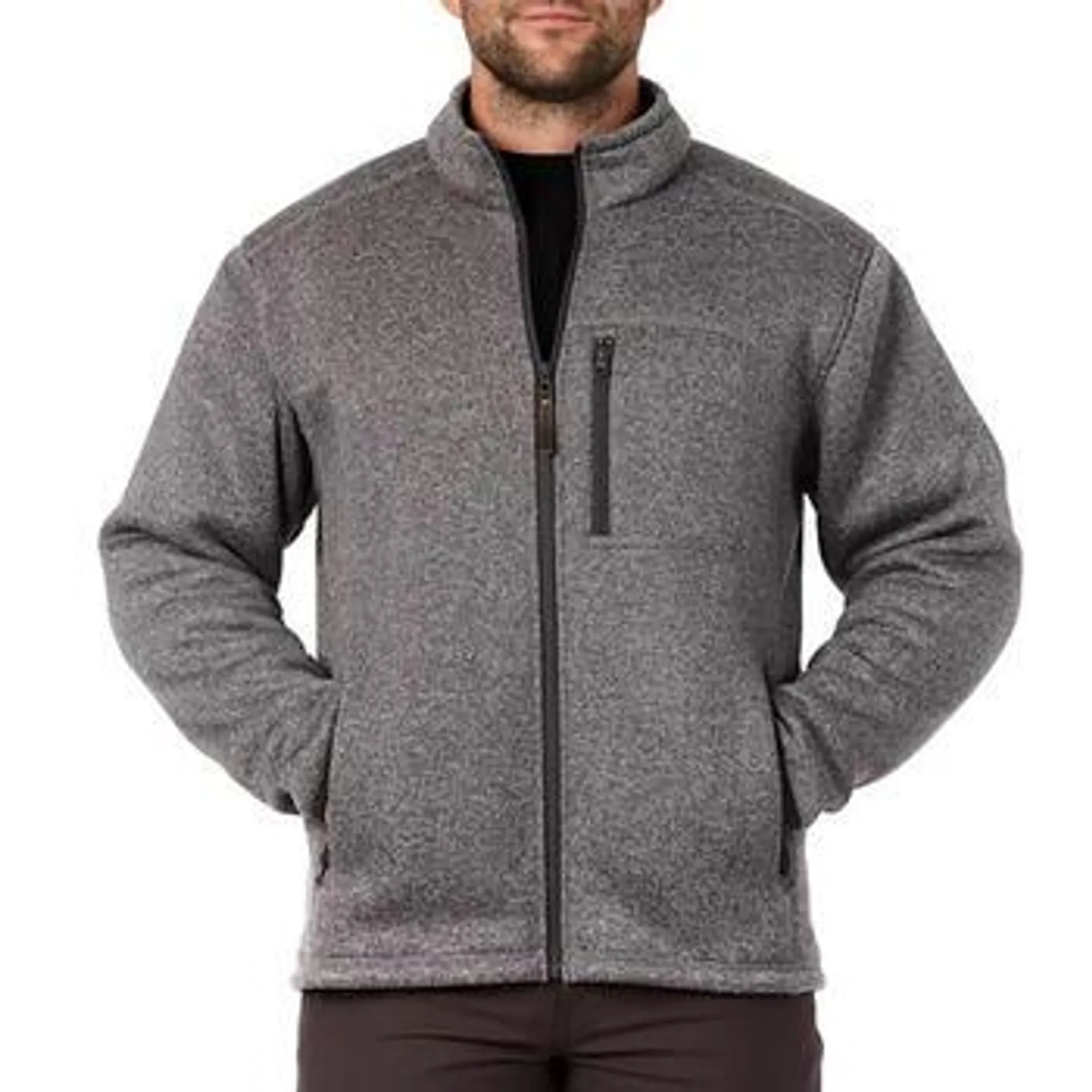 Mens Smith’s Sherpa Lined Fleece Full Zip Jacket