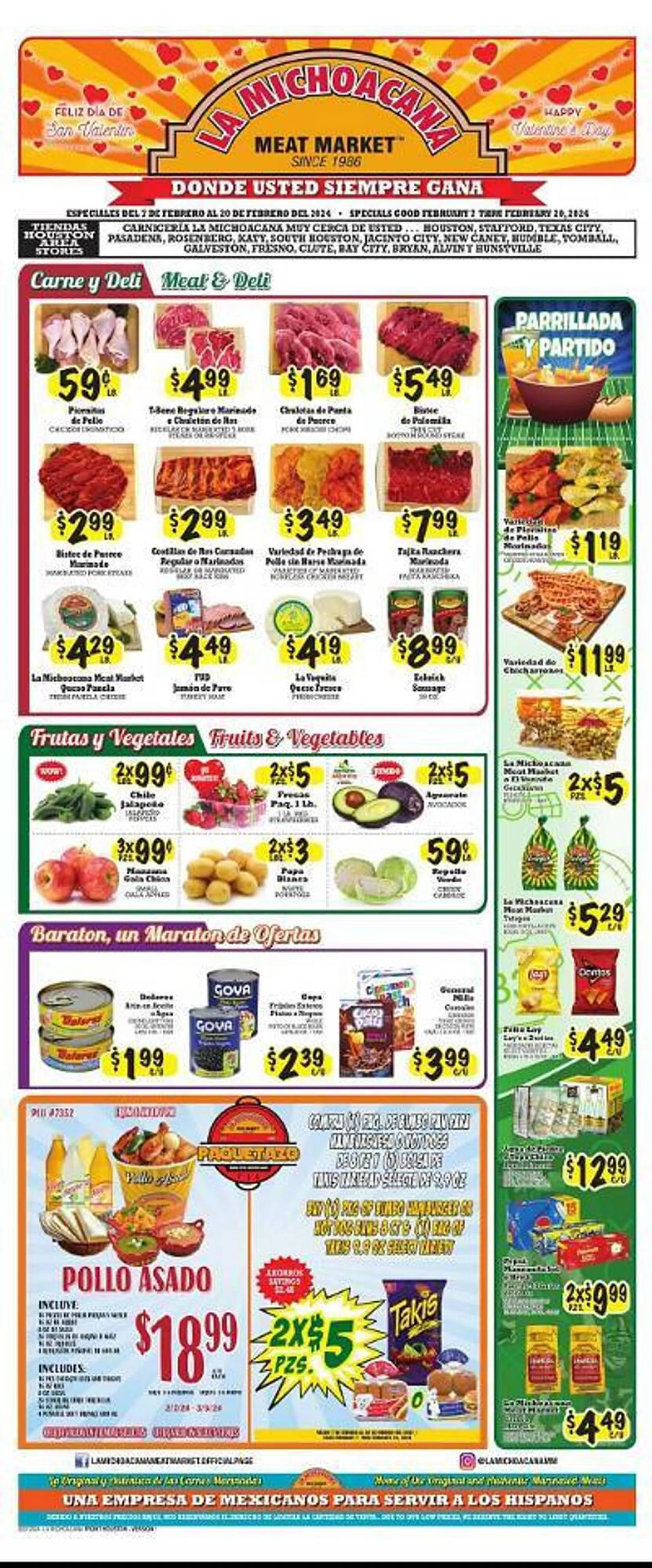 Weekly ad La Michoacana Weekly Ad from February 7 to February 20 2024 - Page 