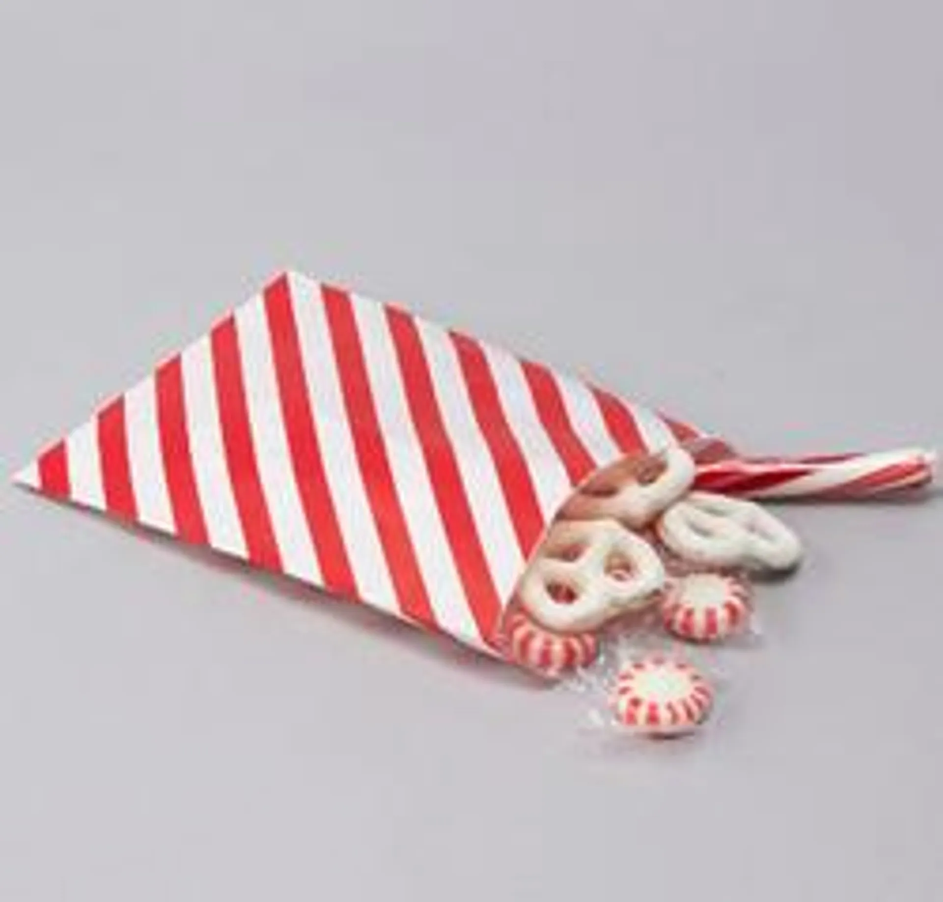 Red Stripes Paper Treat Bags (Package of 10 pieces)