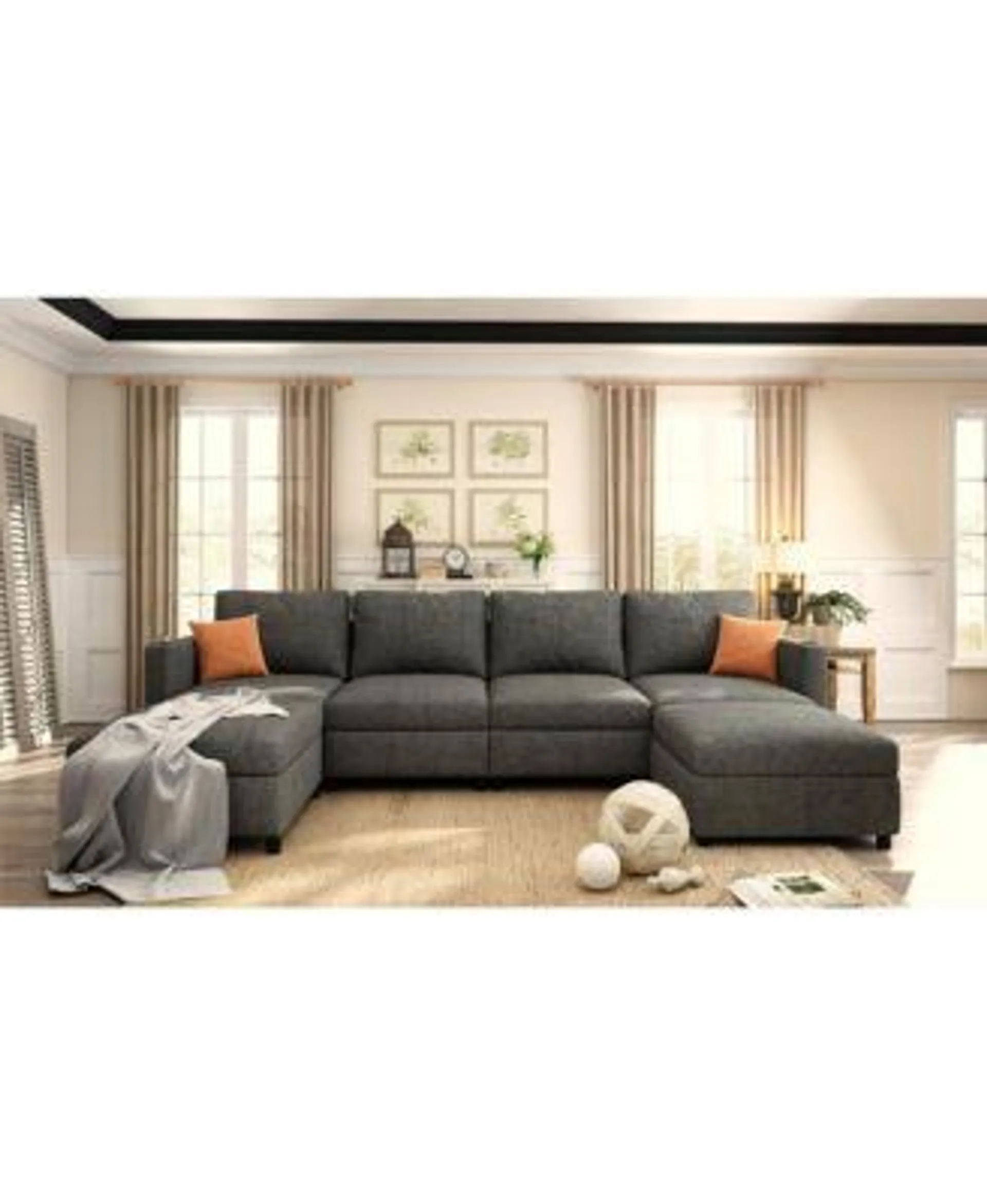 Streamdale Furniture Spacious and Versatile Sectional Sofa with Storage and Ottoman Options