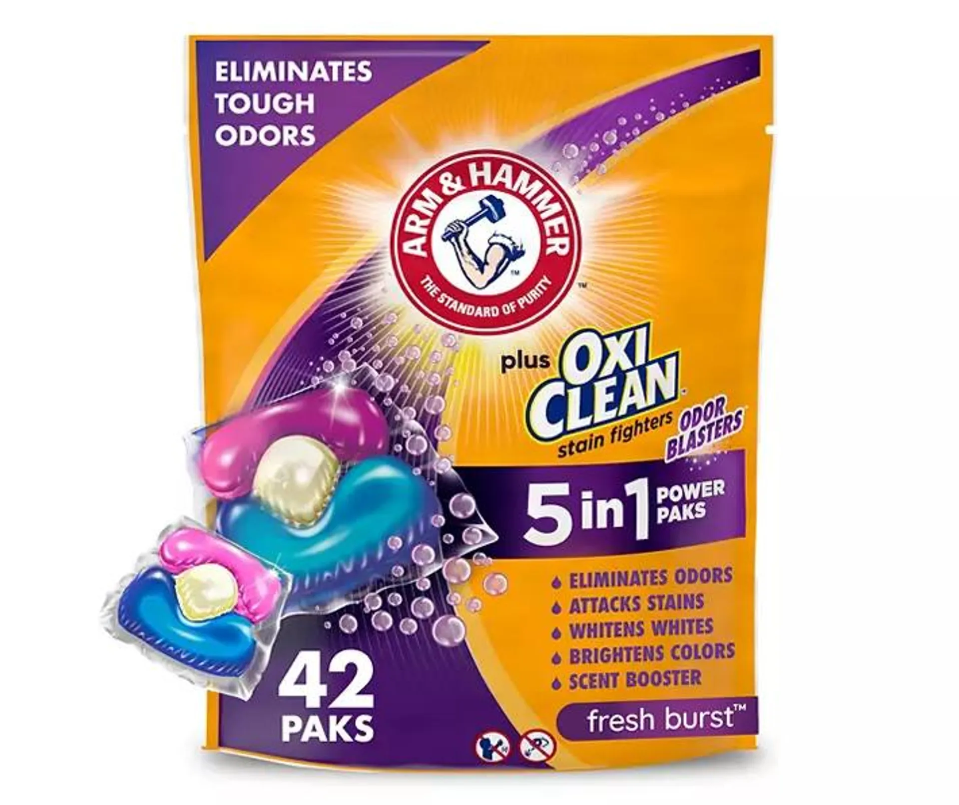 Plus OxiClean With Odor Blasters Laundry Detergent Power Paks, 42-Count