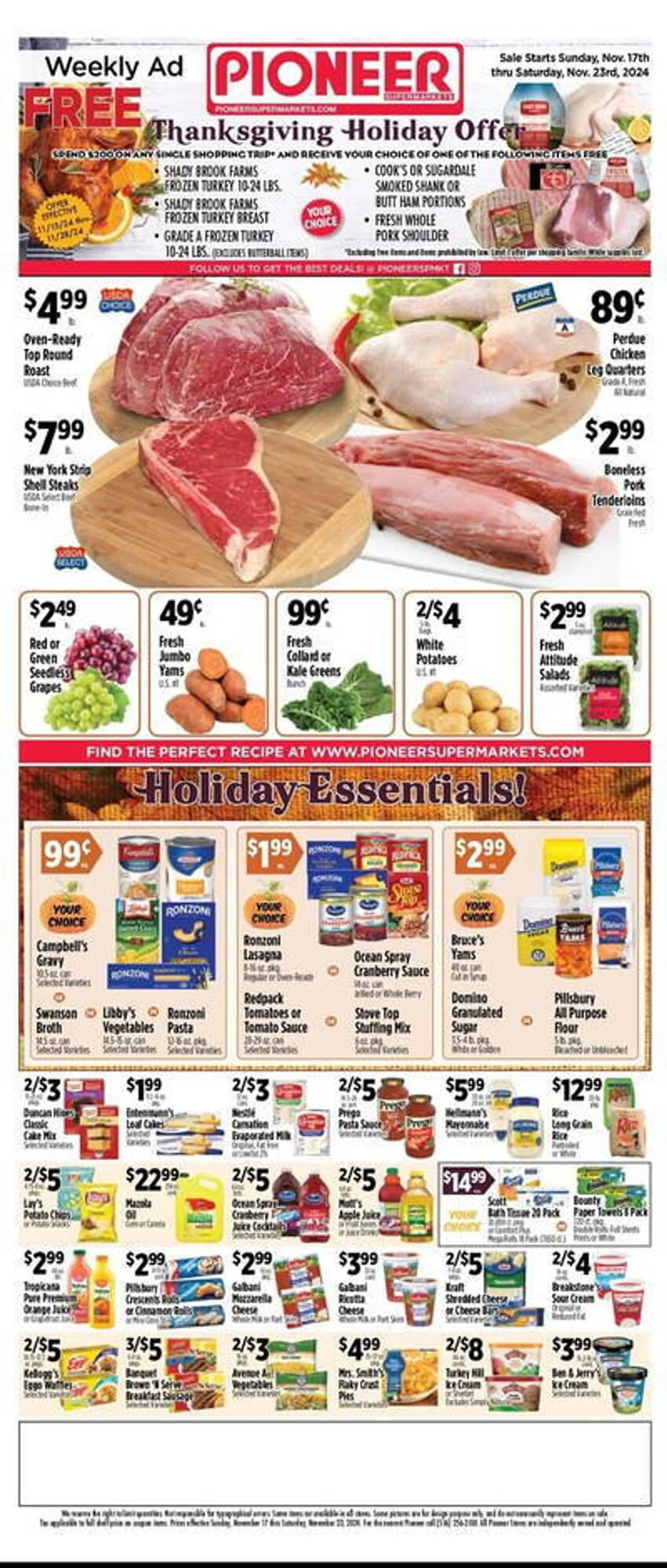 Pioneer Supermarkets Weekly Ad - 1