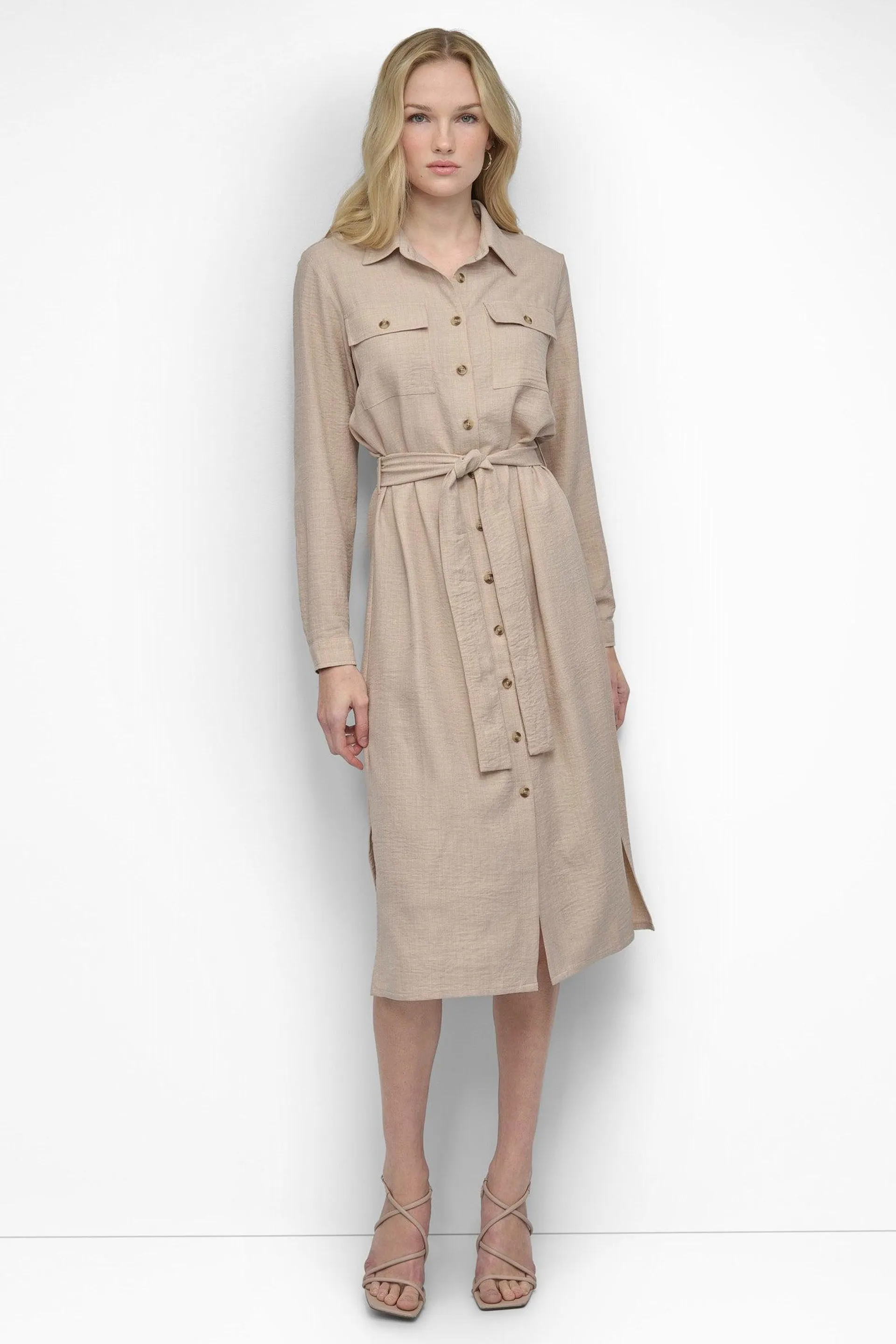 COLLARED BUTTON DRESS
