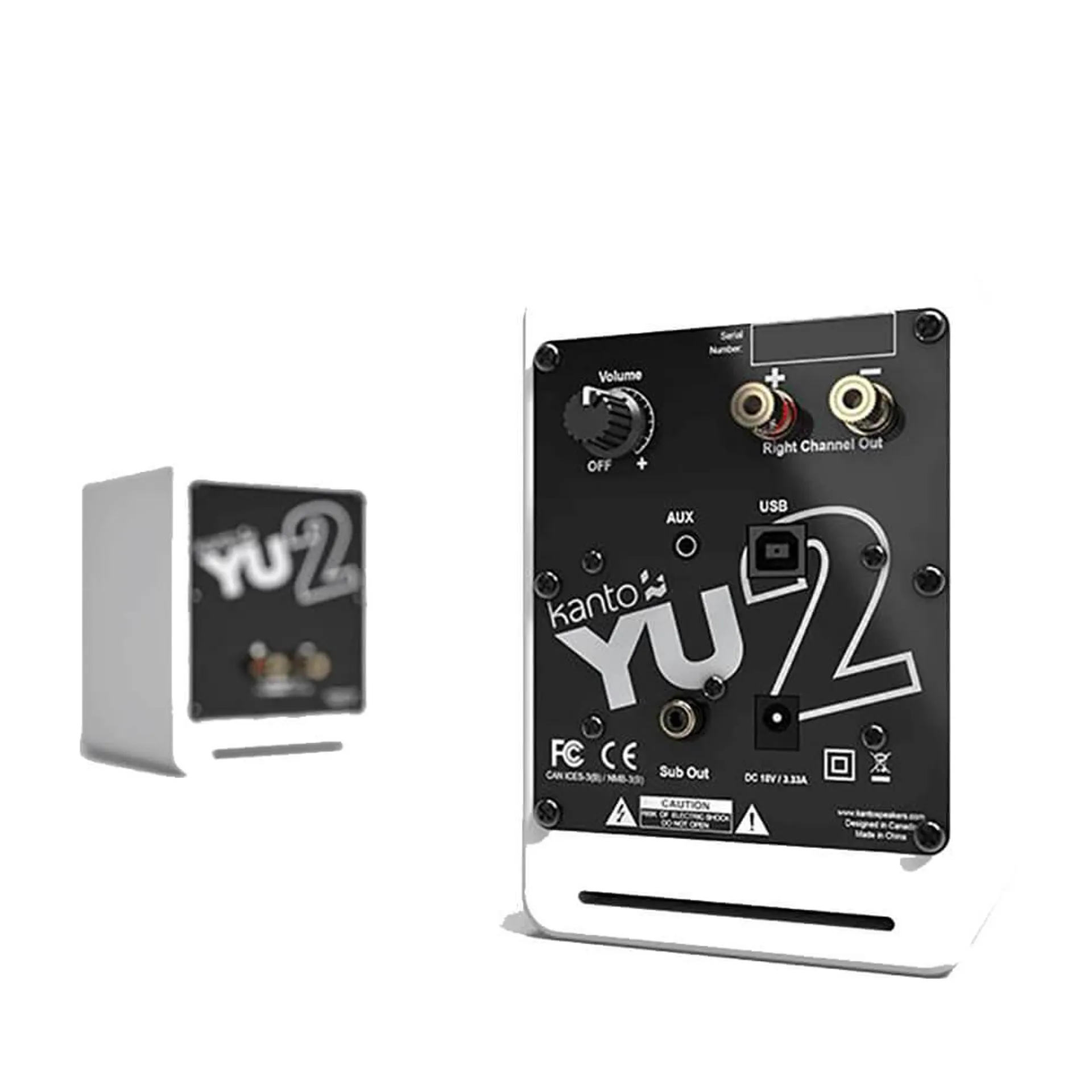 YU2 Matte White Powered Desktop Speakers