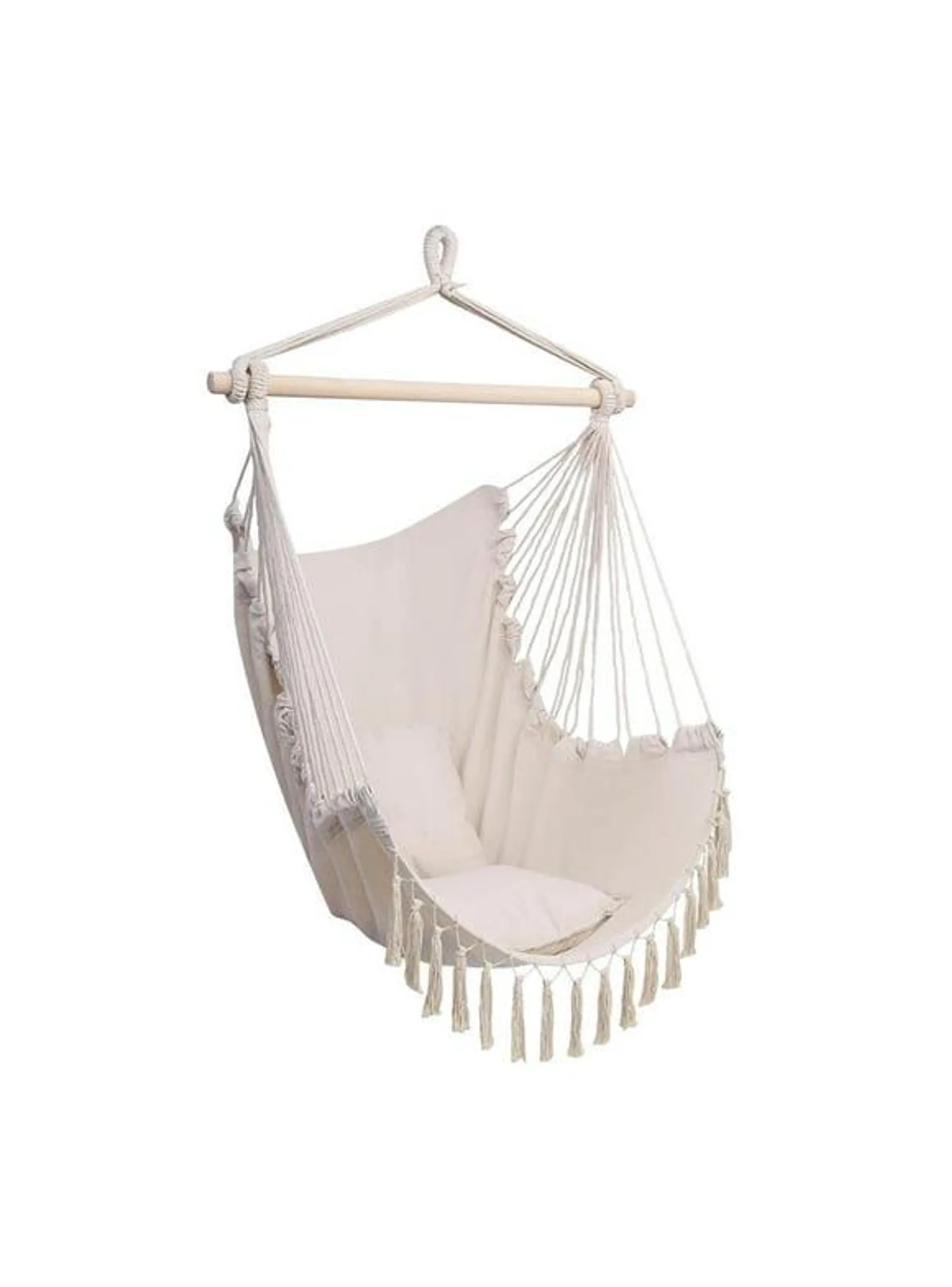 Zimtown Hammock Chair Swing with 2 Cushions - Beige