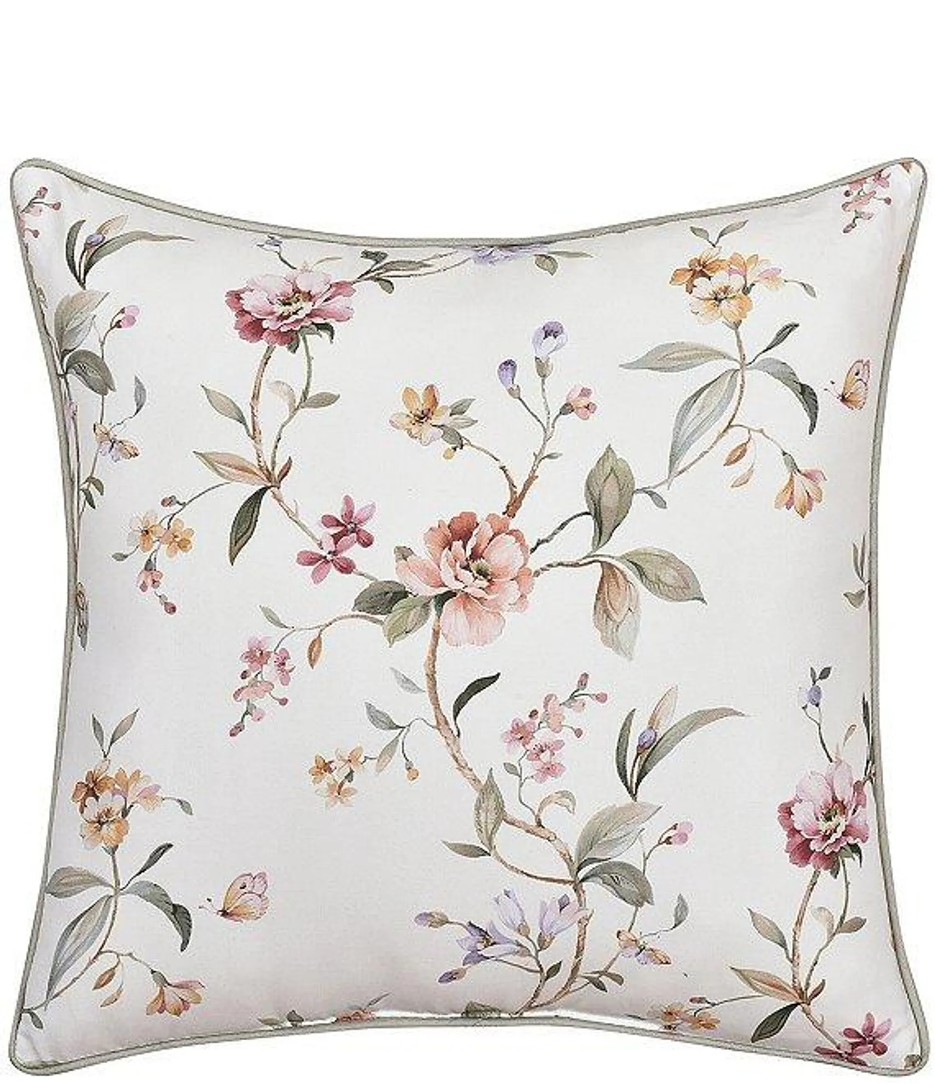 Clarice Floral Patterned Reversible Square Pillow