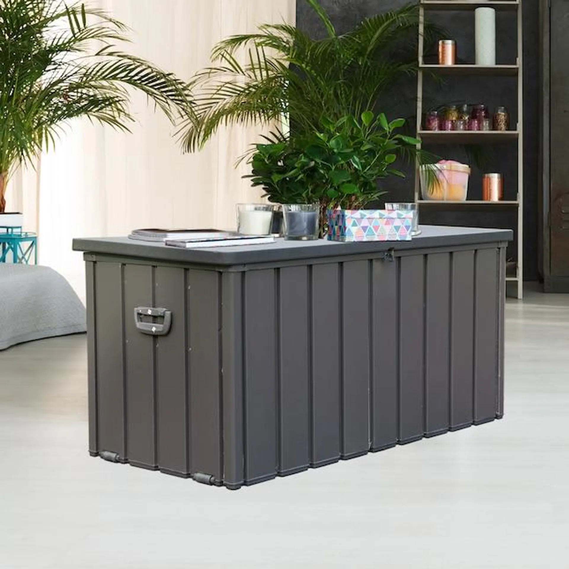 ZAKLOOP ( 24.69-in W x 23.43-in H x 23.43-in D ) Gray Steel Stackable Bin
