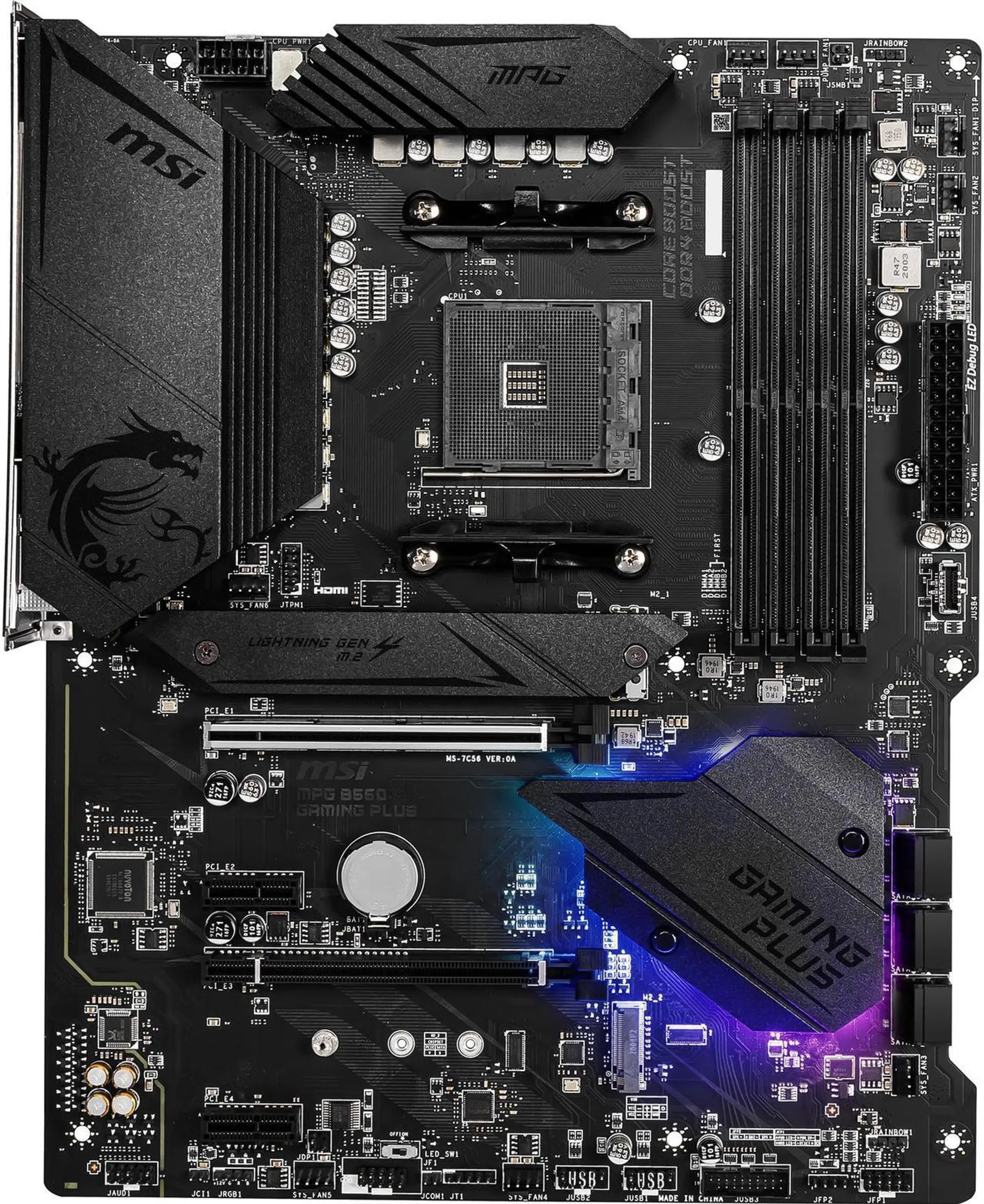 MSI MPG B550 GAMING PLUS AM4 AMD B550 SATA 6Gb/s USB 3.0 ATX AMD Motherboard