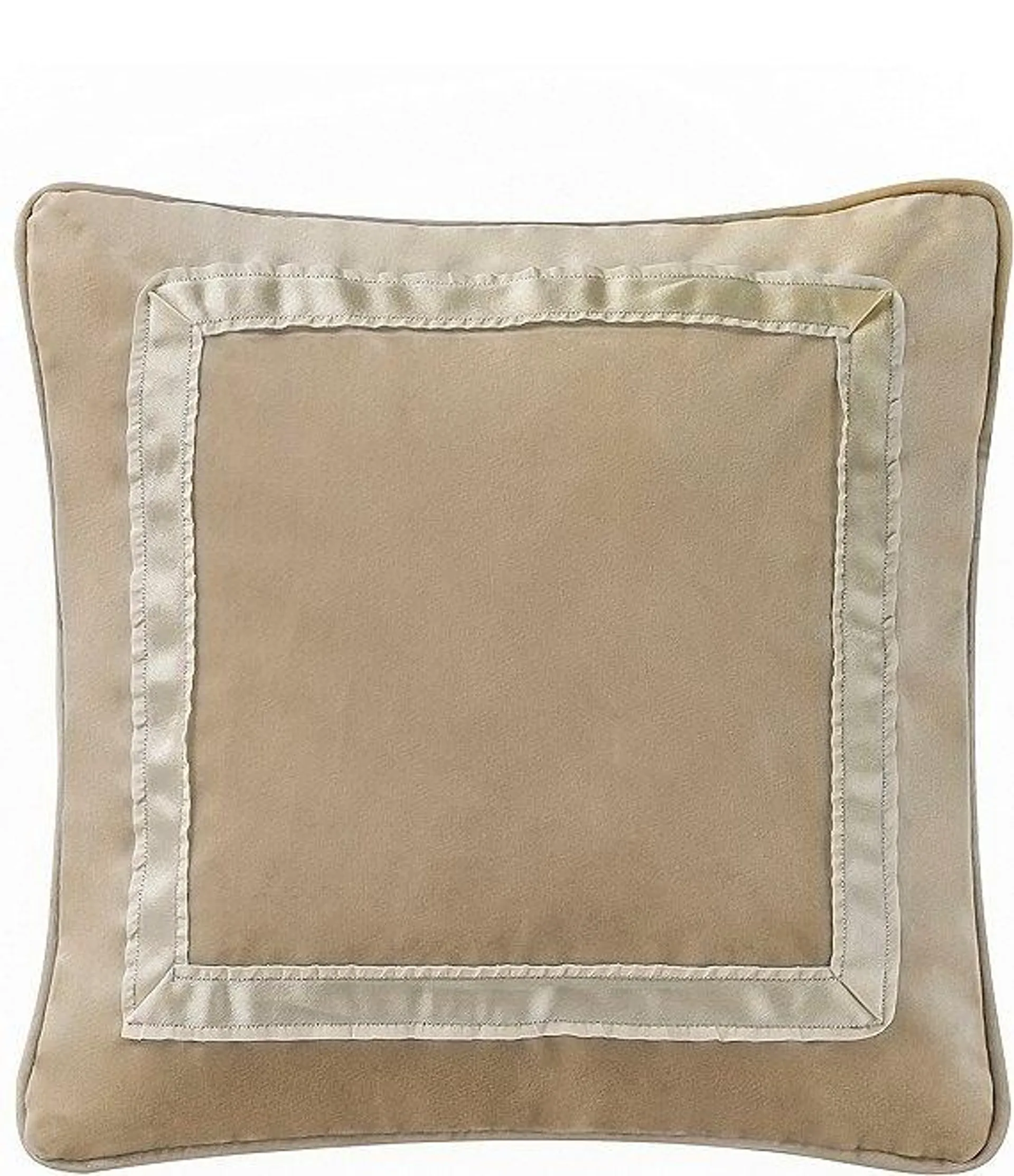 Ansonia Ribbon-Framed Velvet Square Pillow