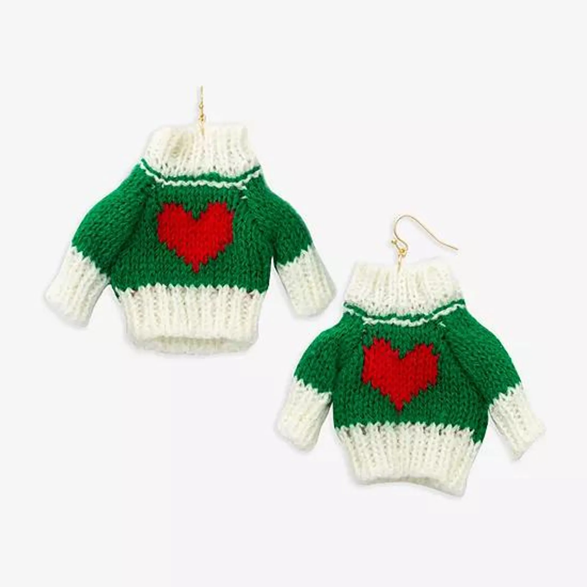 Bijoux Bar Heart Sweater Drop Earrings