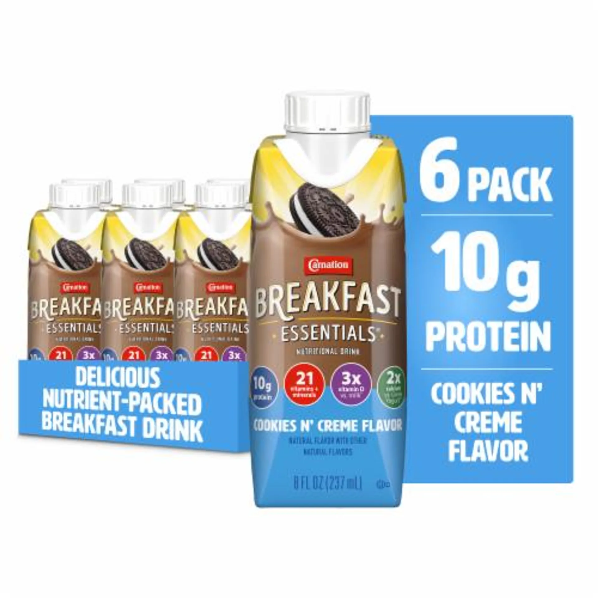 Carnation Breakfast Essentials Ready to Drink Cookies N Creme Protein Shake Multipack