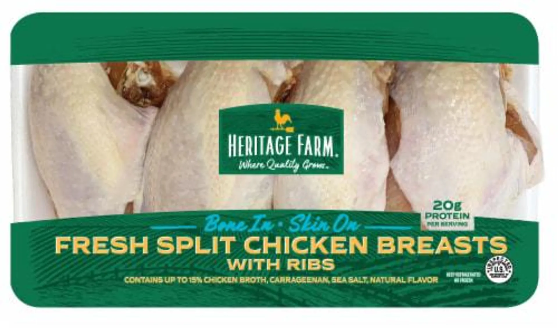 Heritage Farm Bone-In Fresh Chicken Breast