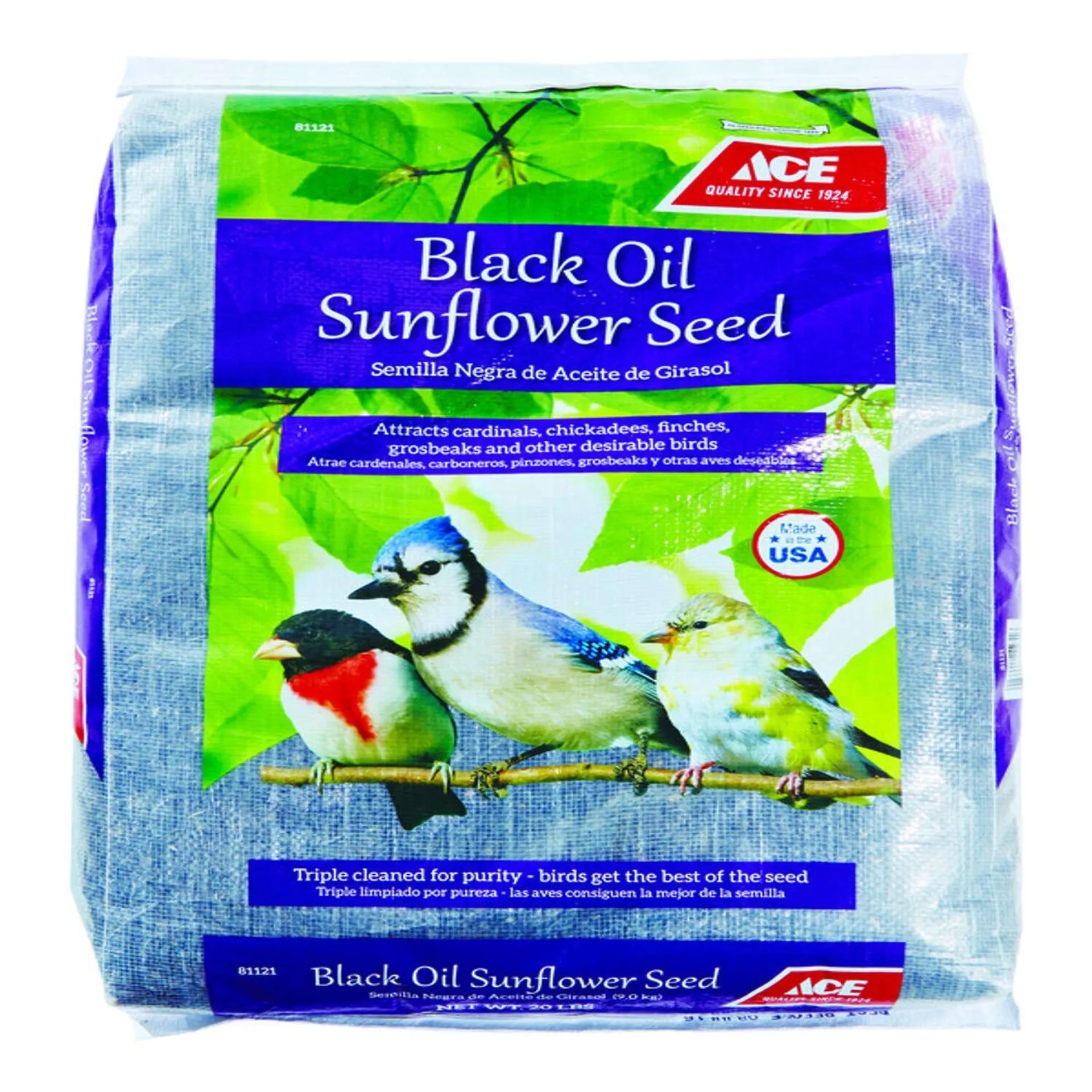 Ace Songbird Black Oil Sunflower Seed Wild Bird Seed 20 lb