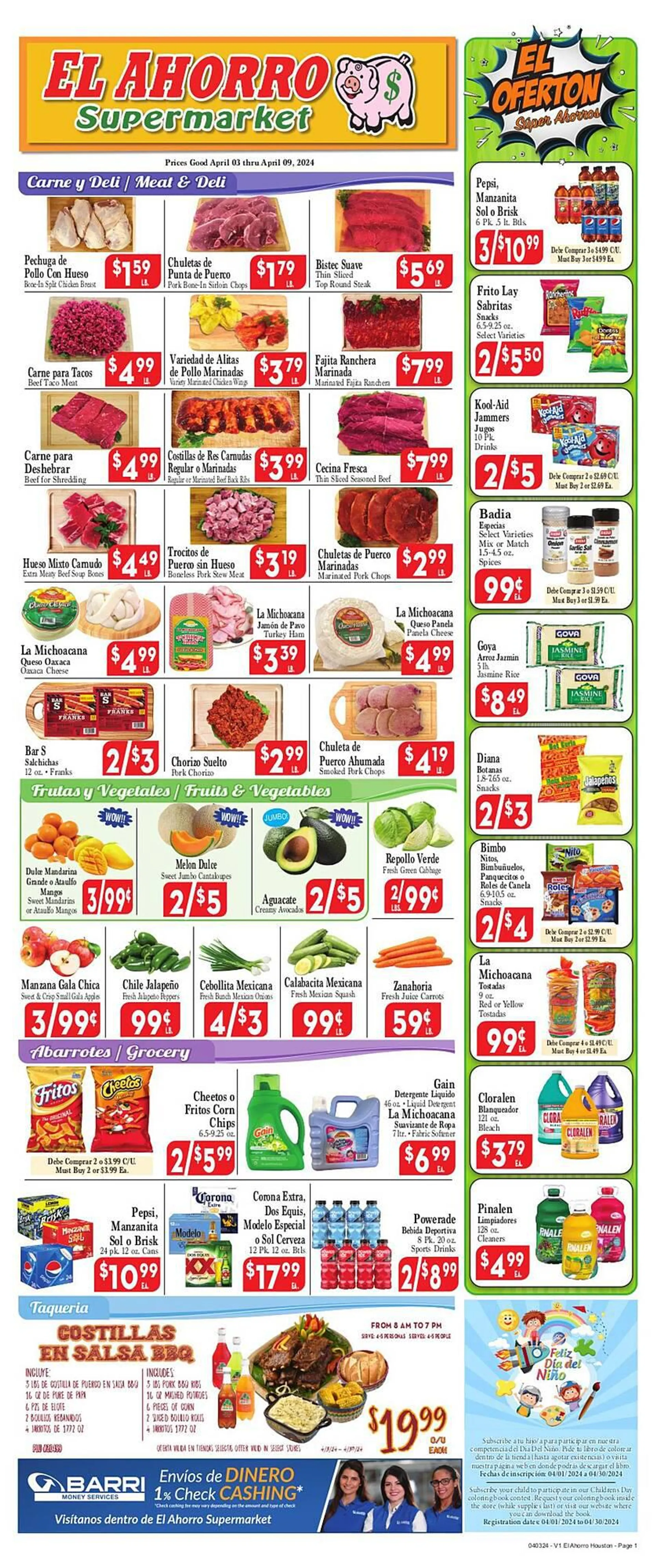 Weekly ad El Ahorro Weekly Ad from April 3 to April 9 2024 - Page 