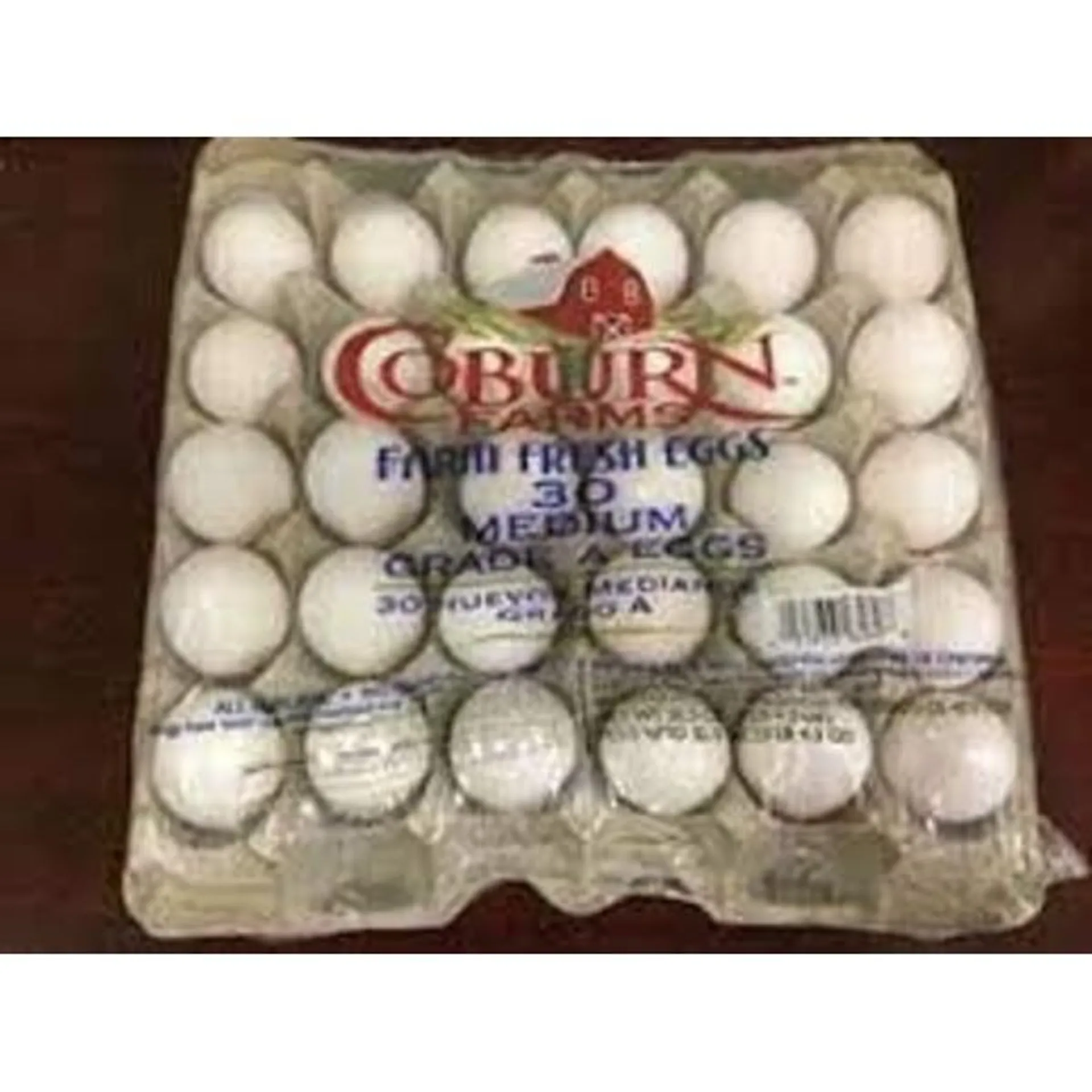 GRADE A MEDIUM EGGS 30 CT