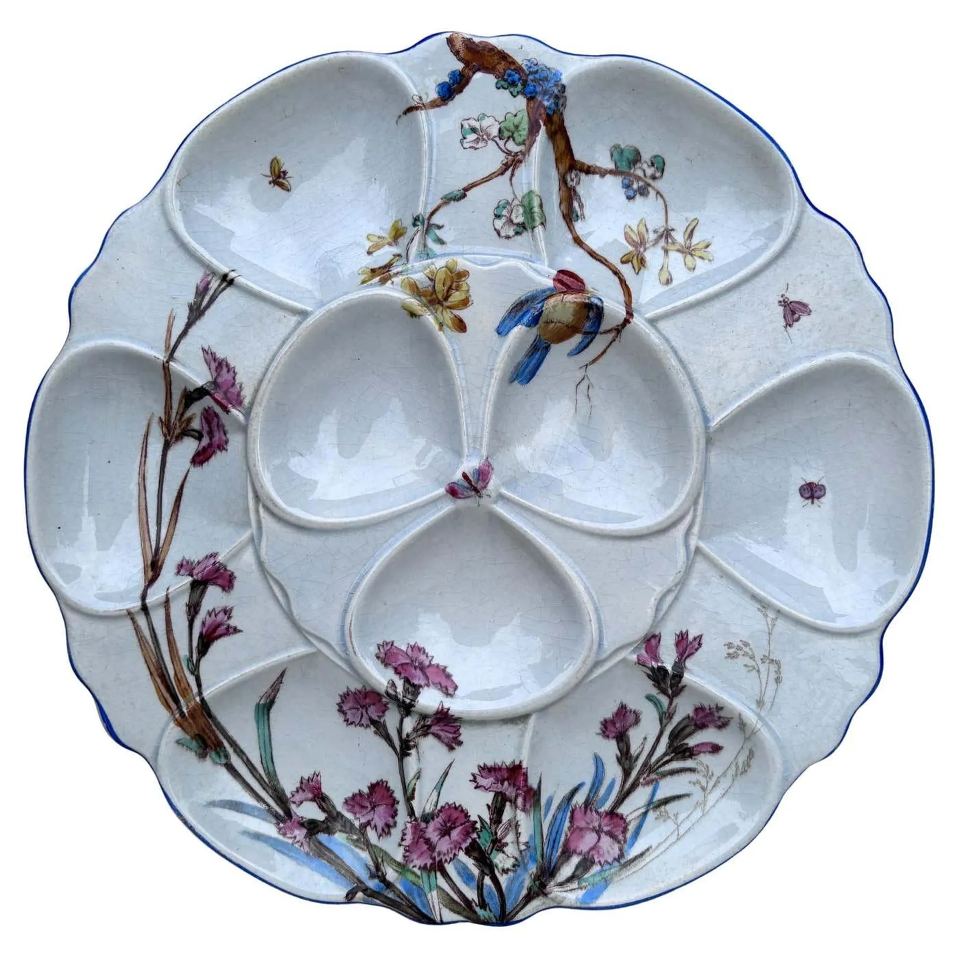 19th Century Oyster Plate Vieillard Bordeaux Service Nella