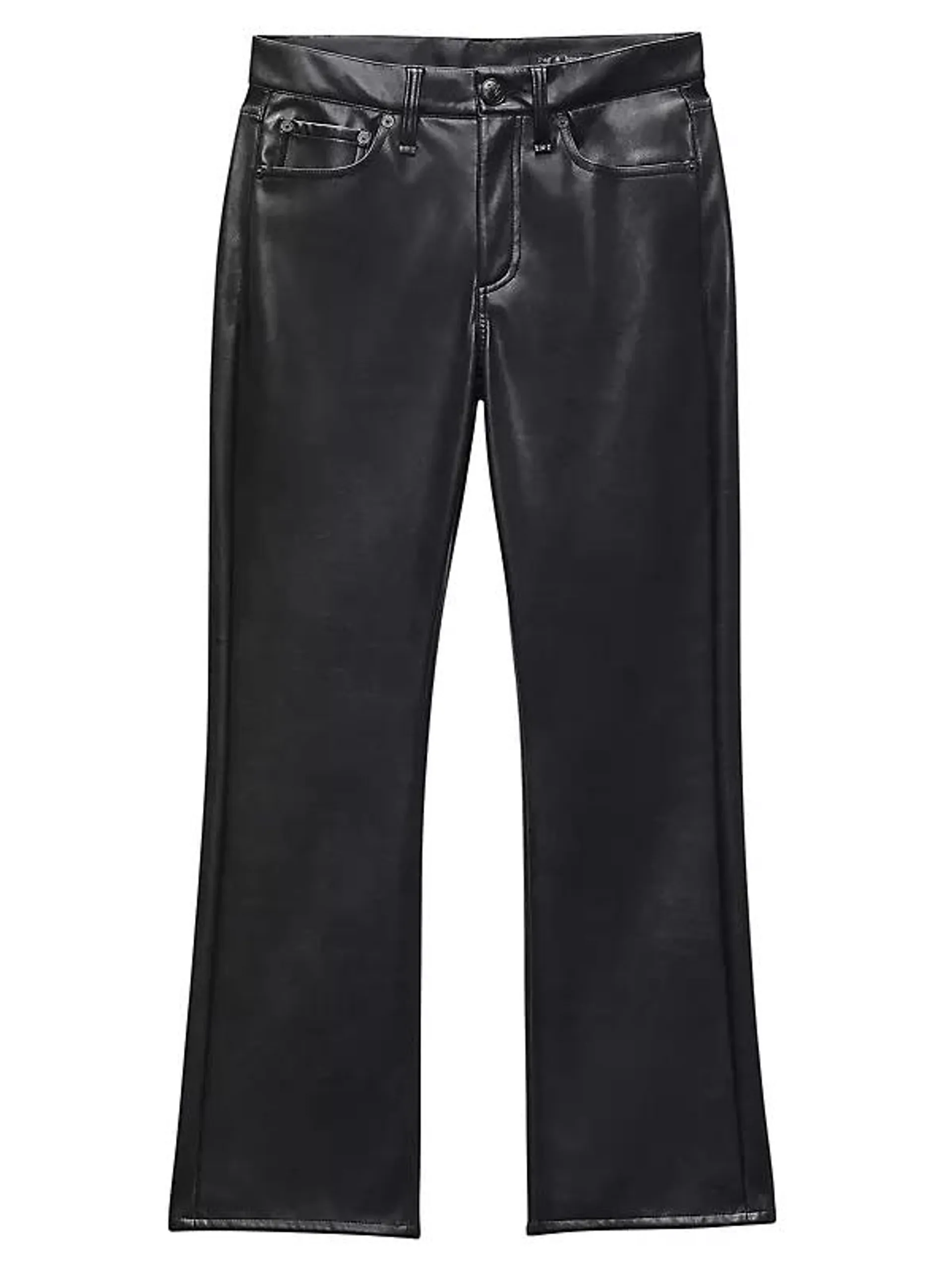 Peyton Faux Leather Flared Jeans