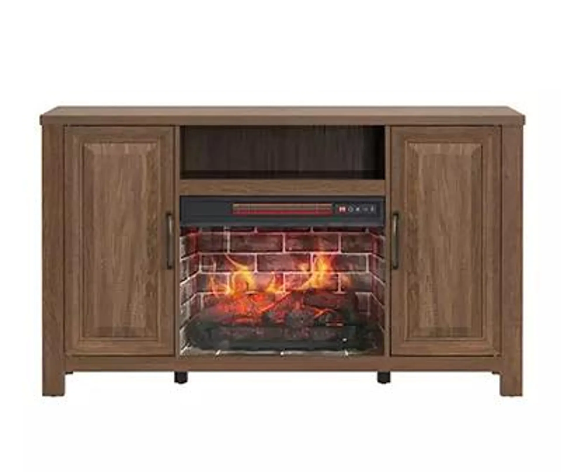 54" Walnut Electric Fireplace Console