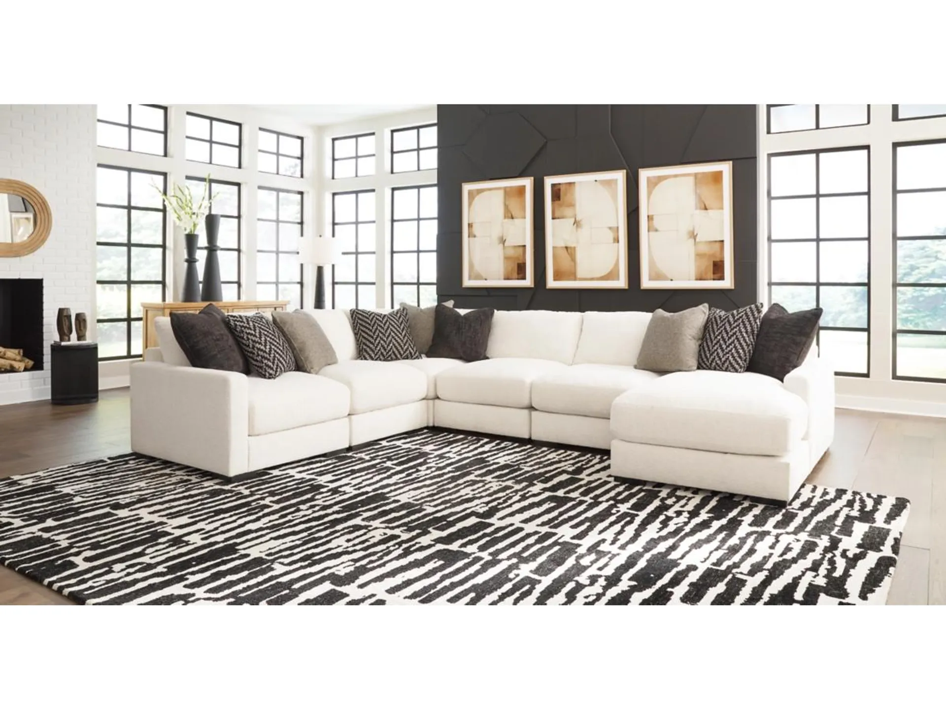 Elissa Court 6-Piece Performance Fabric Modular Sectional with Chaise