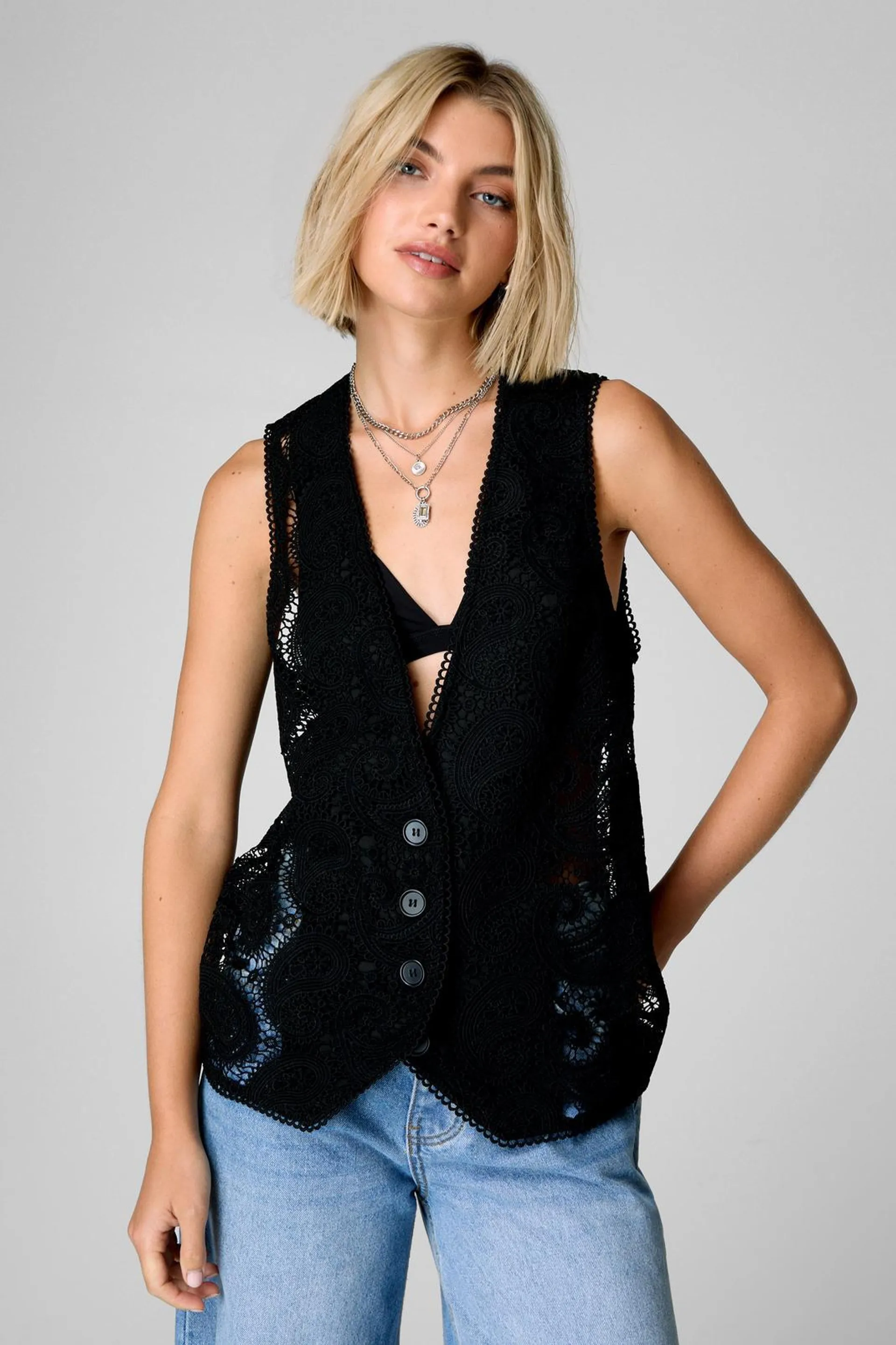 Premium Tailored Lace Vest