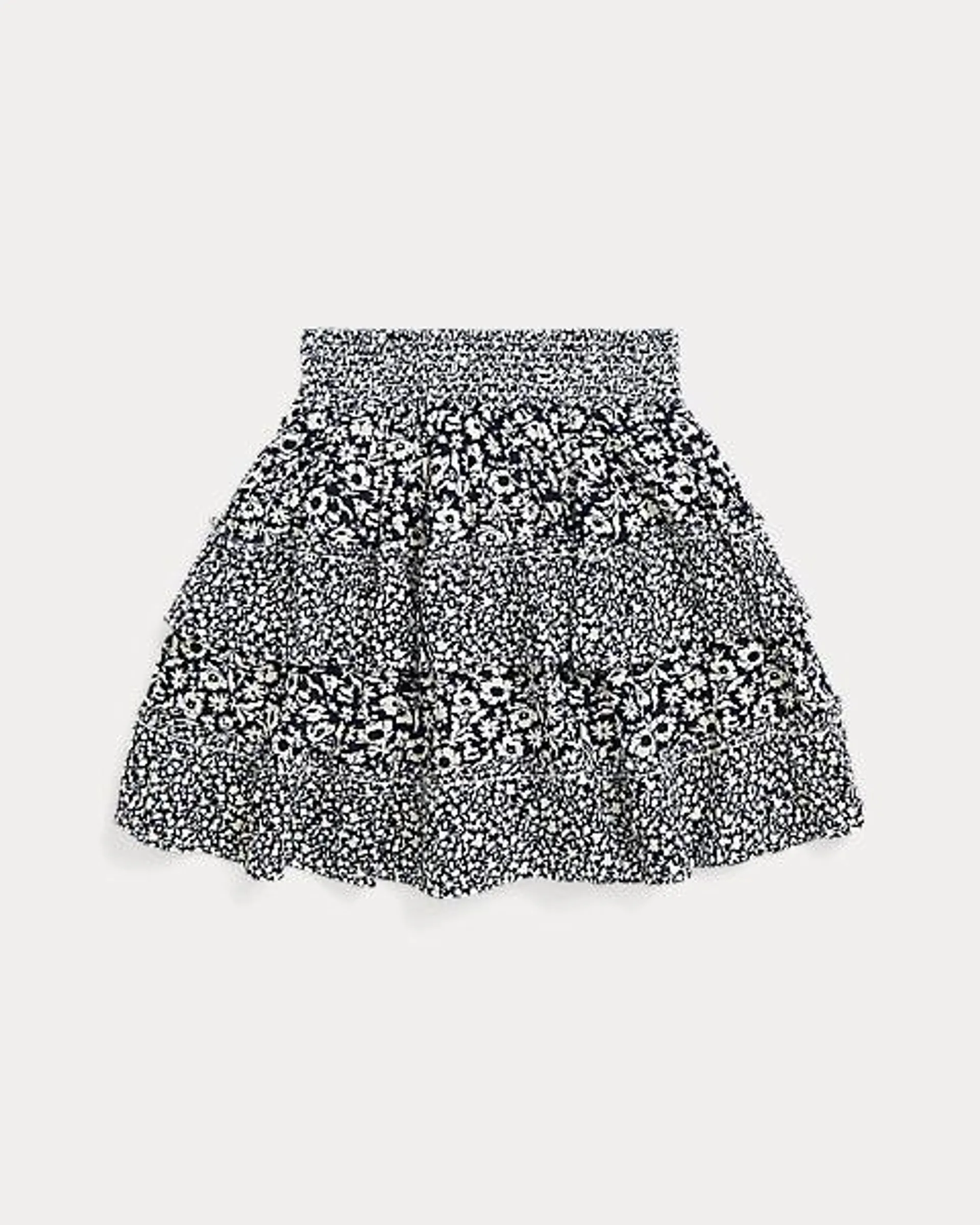 Floral Tiered Cotton-Blend Skirt