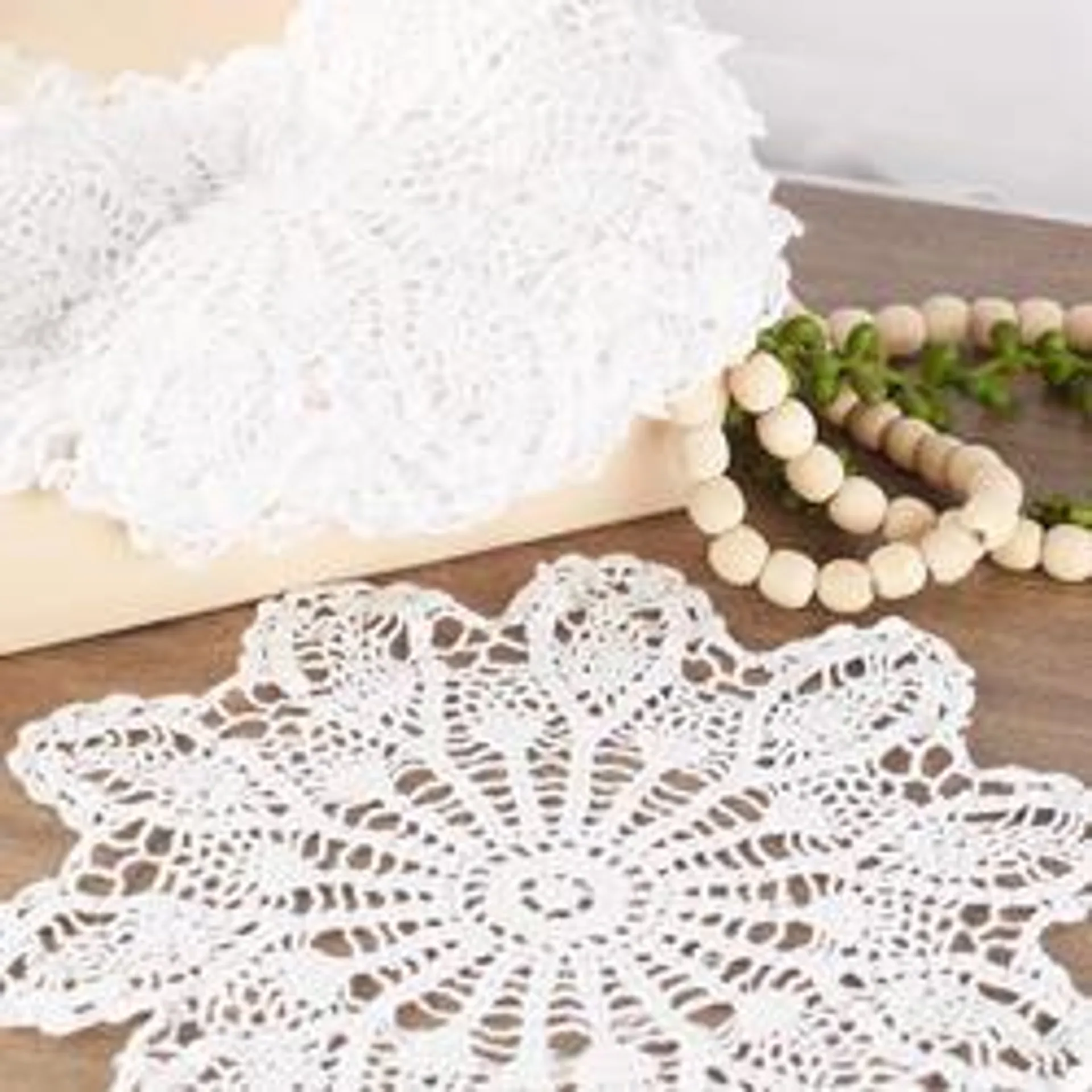 White Pineapple Doilies (Package of 12 pieces)