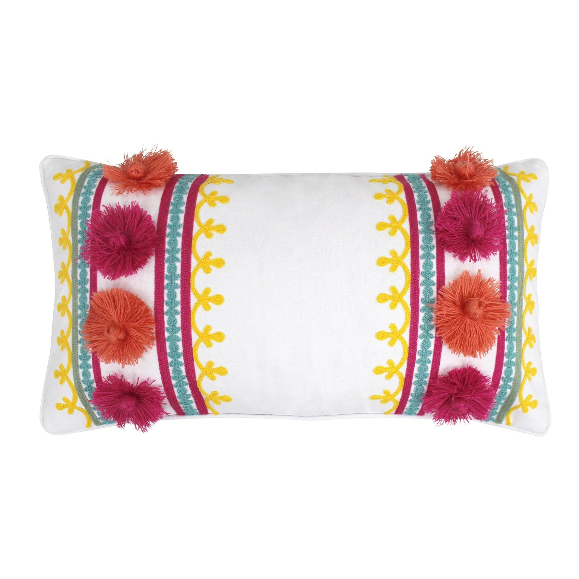 Levtex Home Grandiflora Embroidered Tassel Pillow