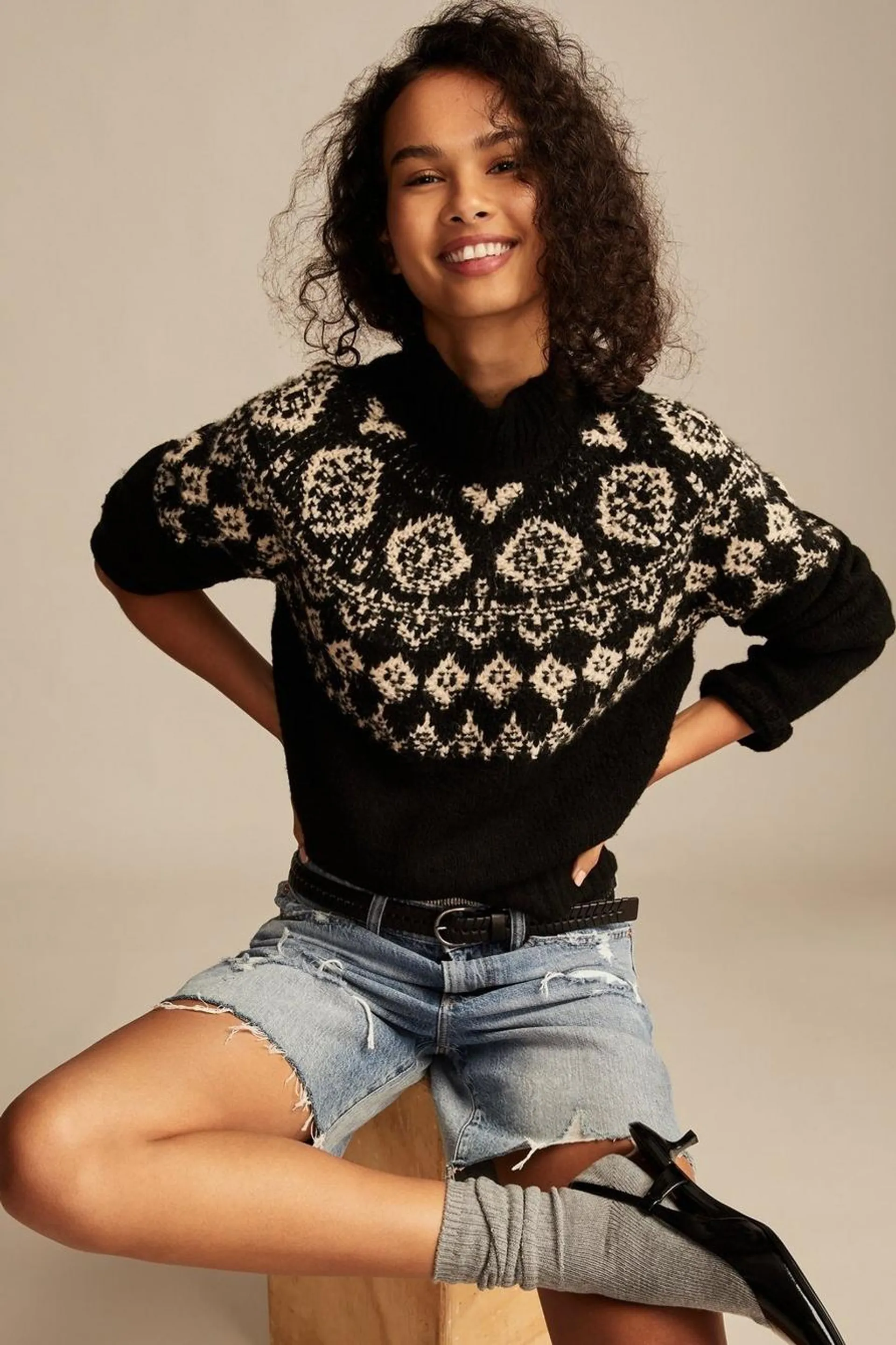 fairisle turtleneck sweater