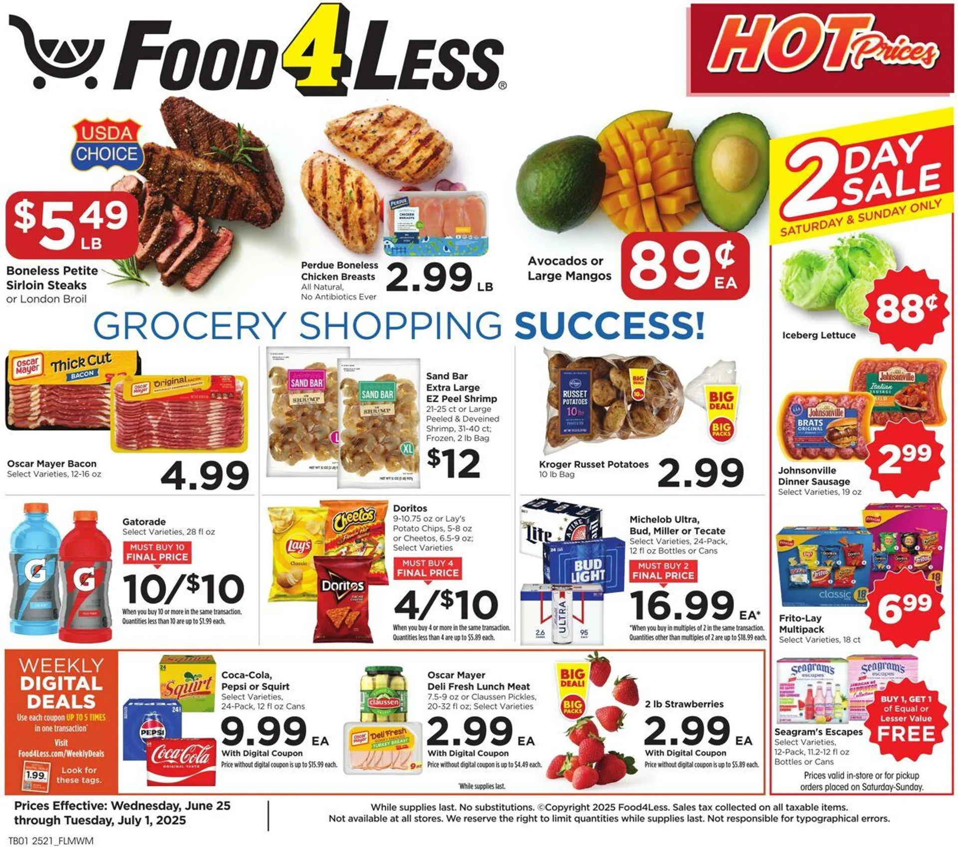 Weekly ad Food 4 Less from June 25 to July 1 2025 - Page 1