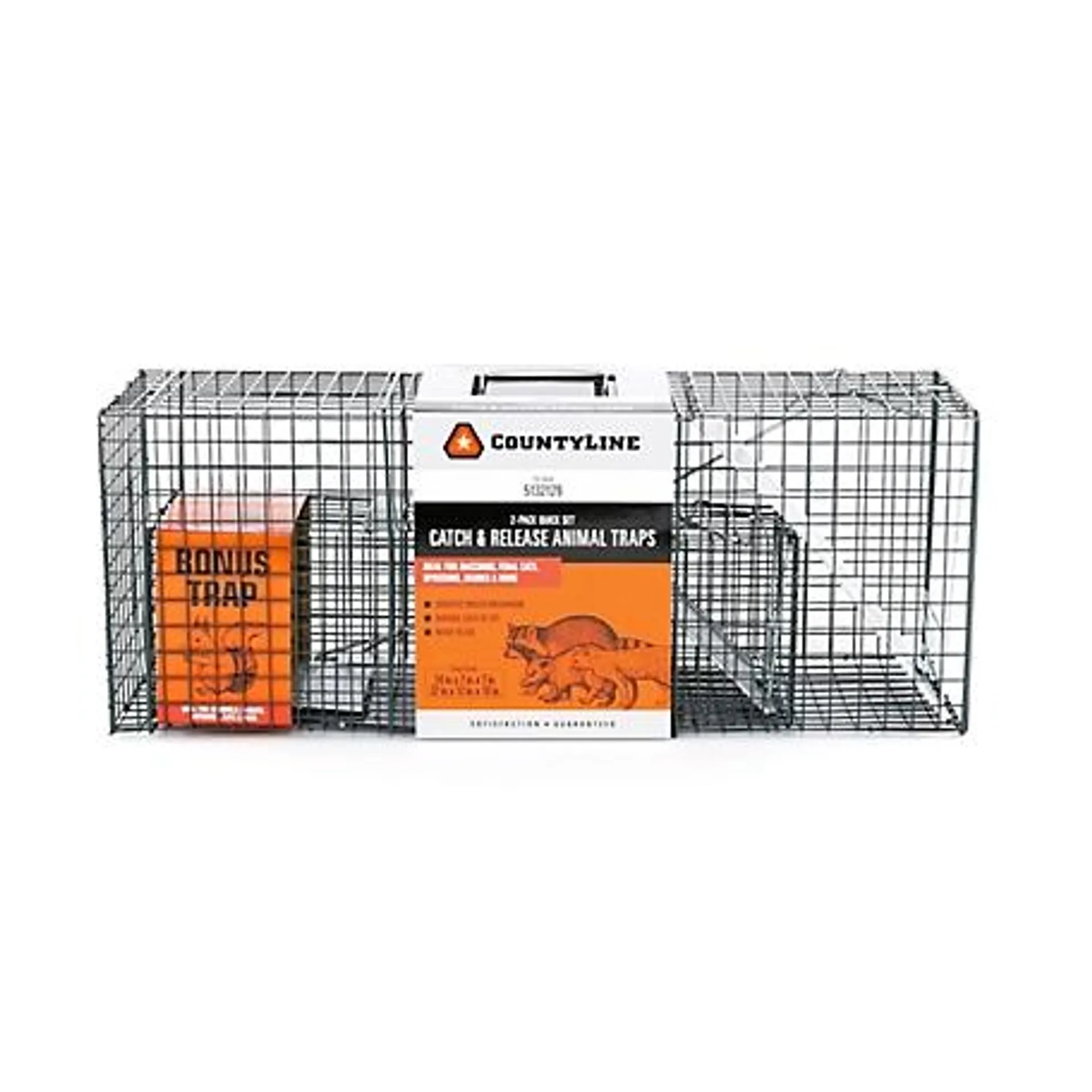 CountyLine 1-Door Catch-and-Release Live Animal Traps, 2-Pack