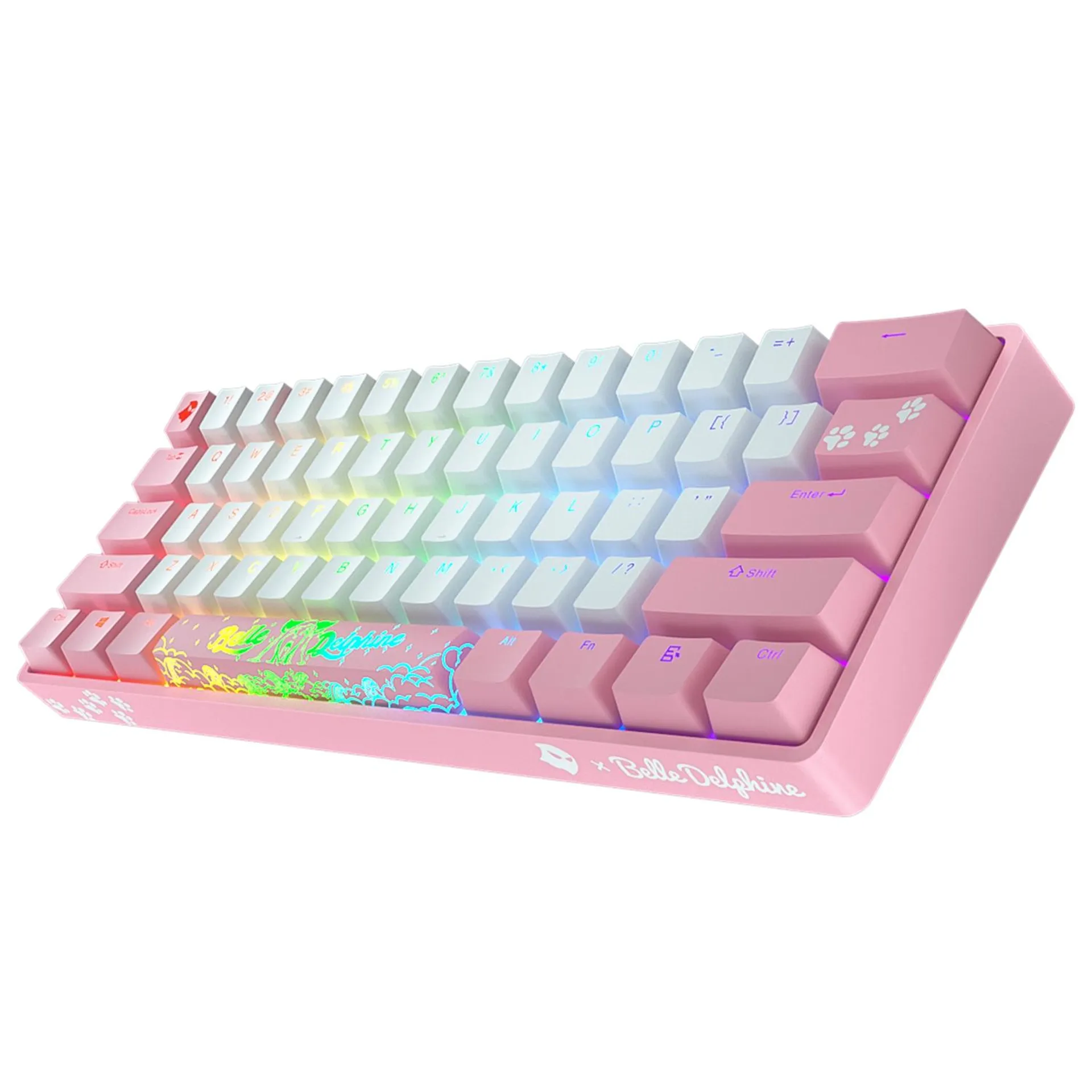 Belle Delphine X Ghost Edition K1 Wireless Mechanical Keyboard - Kitty Pink