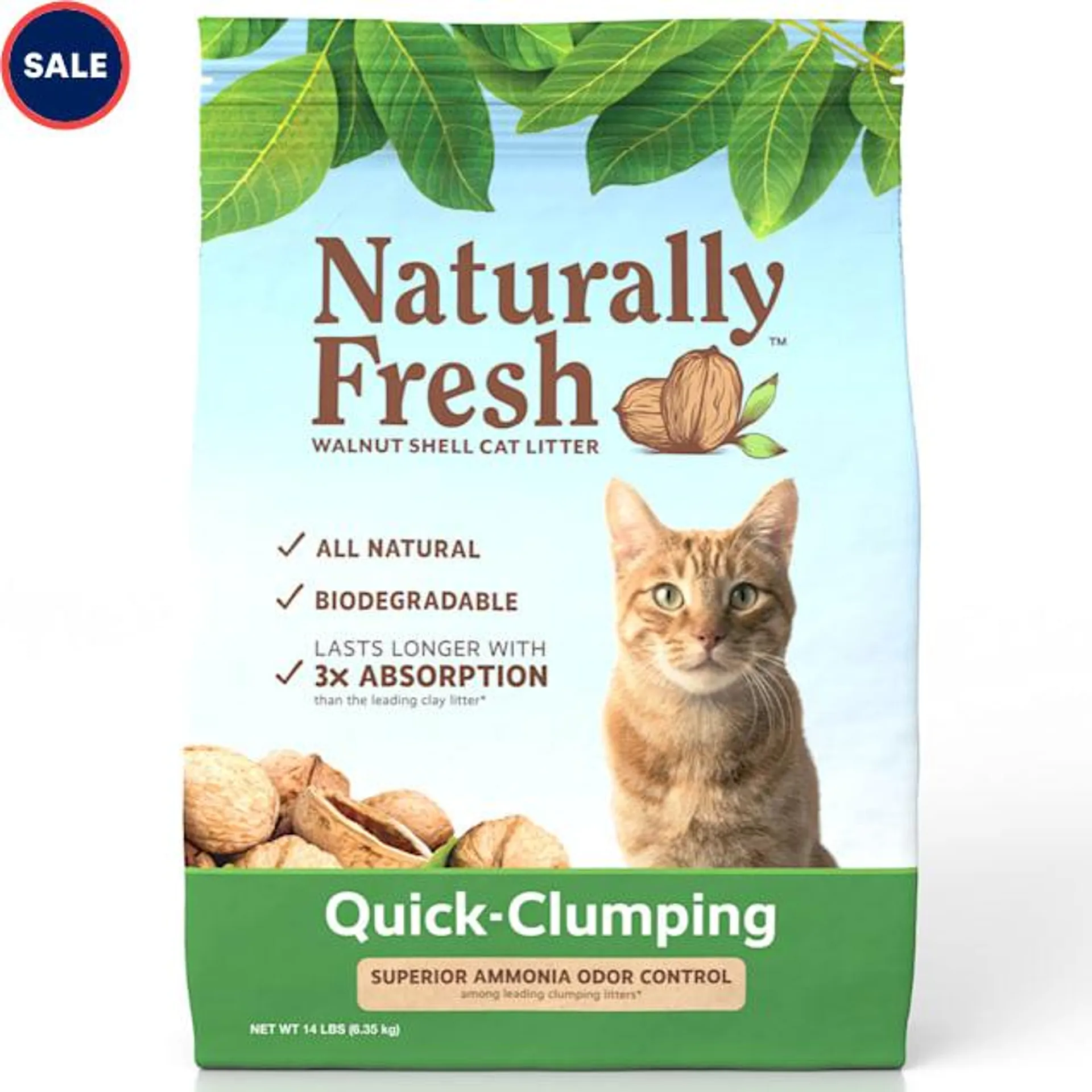 Naturally Fresh Quick-Clumping Natural Walnut Cat Litter, 14 lbs.