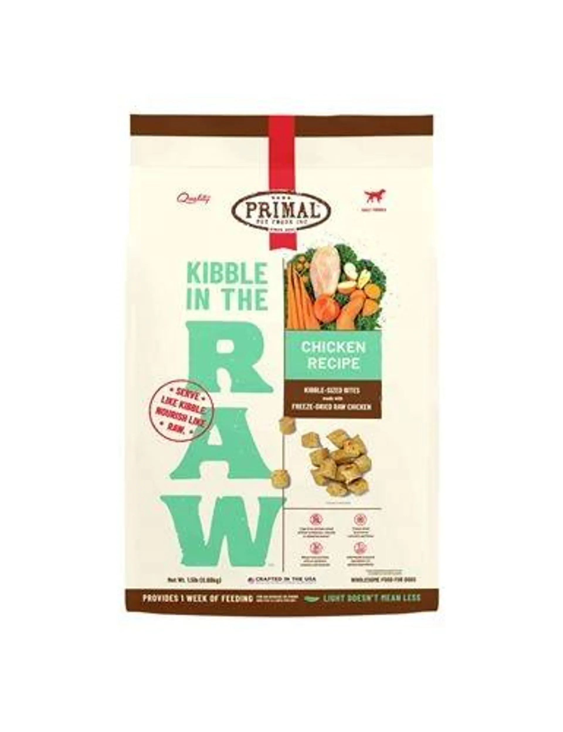 Primal Pet Foods Canine Kibble in the Raw Dog Food, Chicken Recipe, 1.5 Pounds