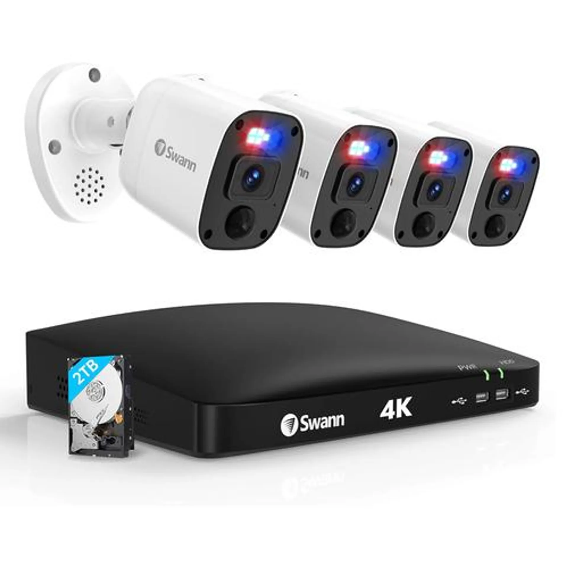 4-Camera 8-Channel 4K 2TB UHD DVR Wired Security Camera Kit