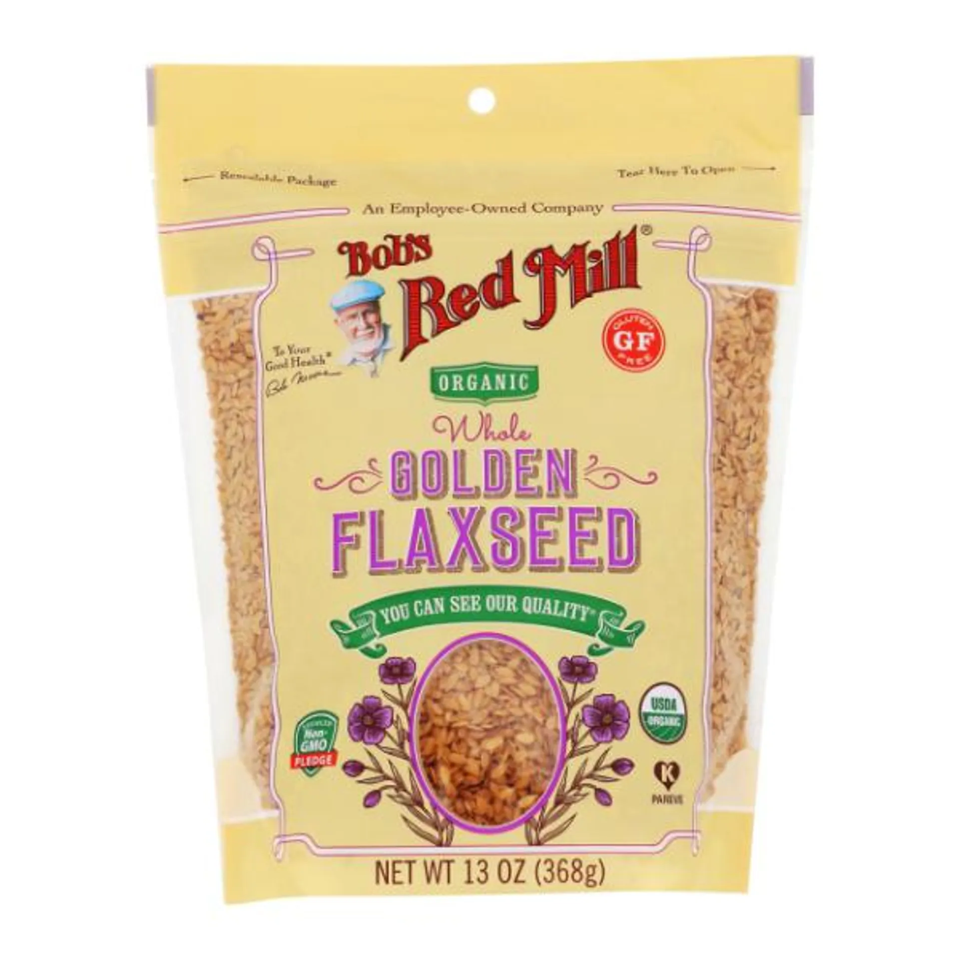 Bob's Red Mill Organic Whole Golden Flaxseed - 13 Ounce