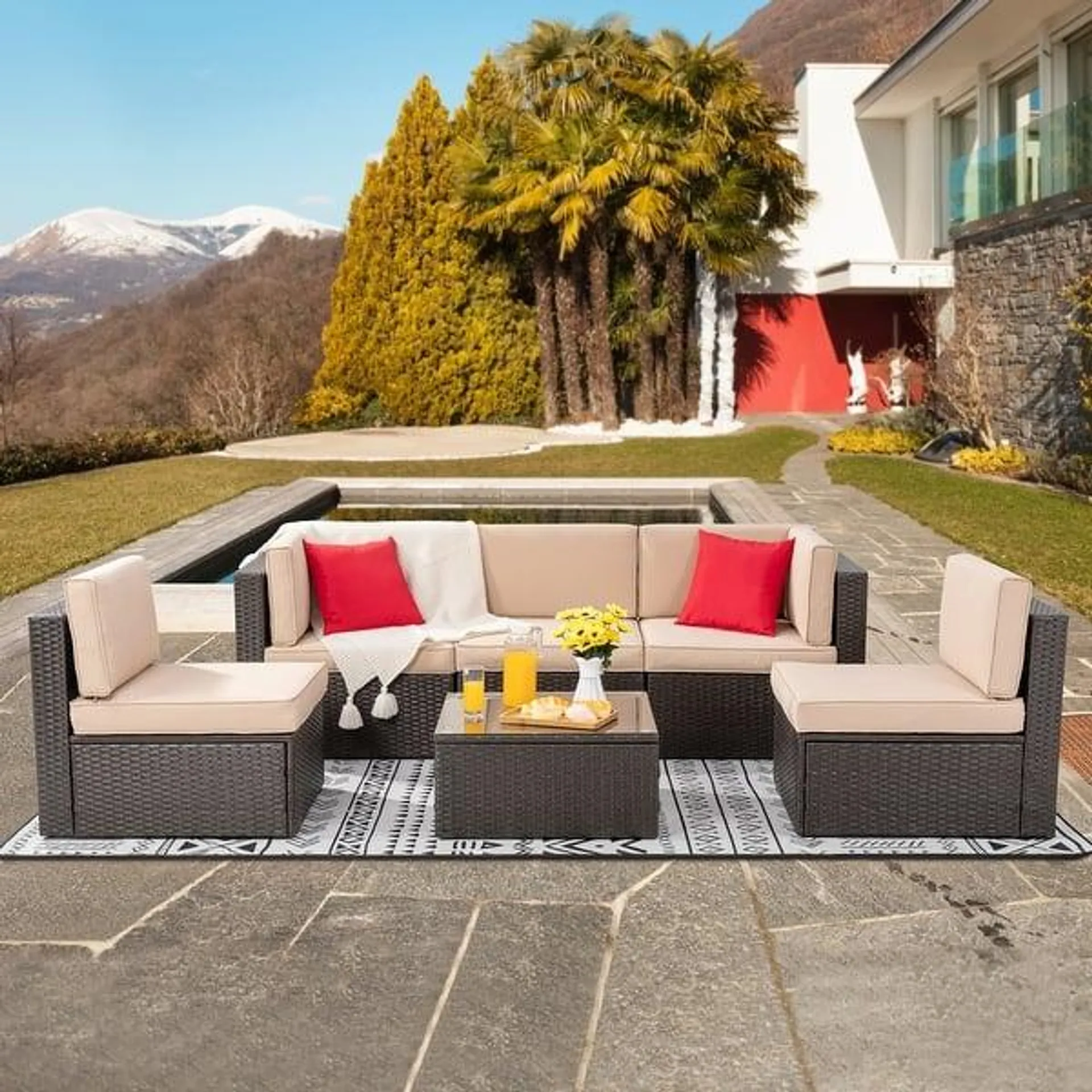 Futzca 6 Piece Small Patio Furniture Sets