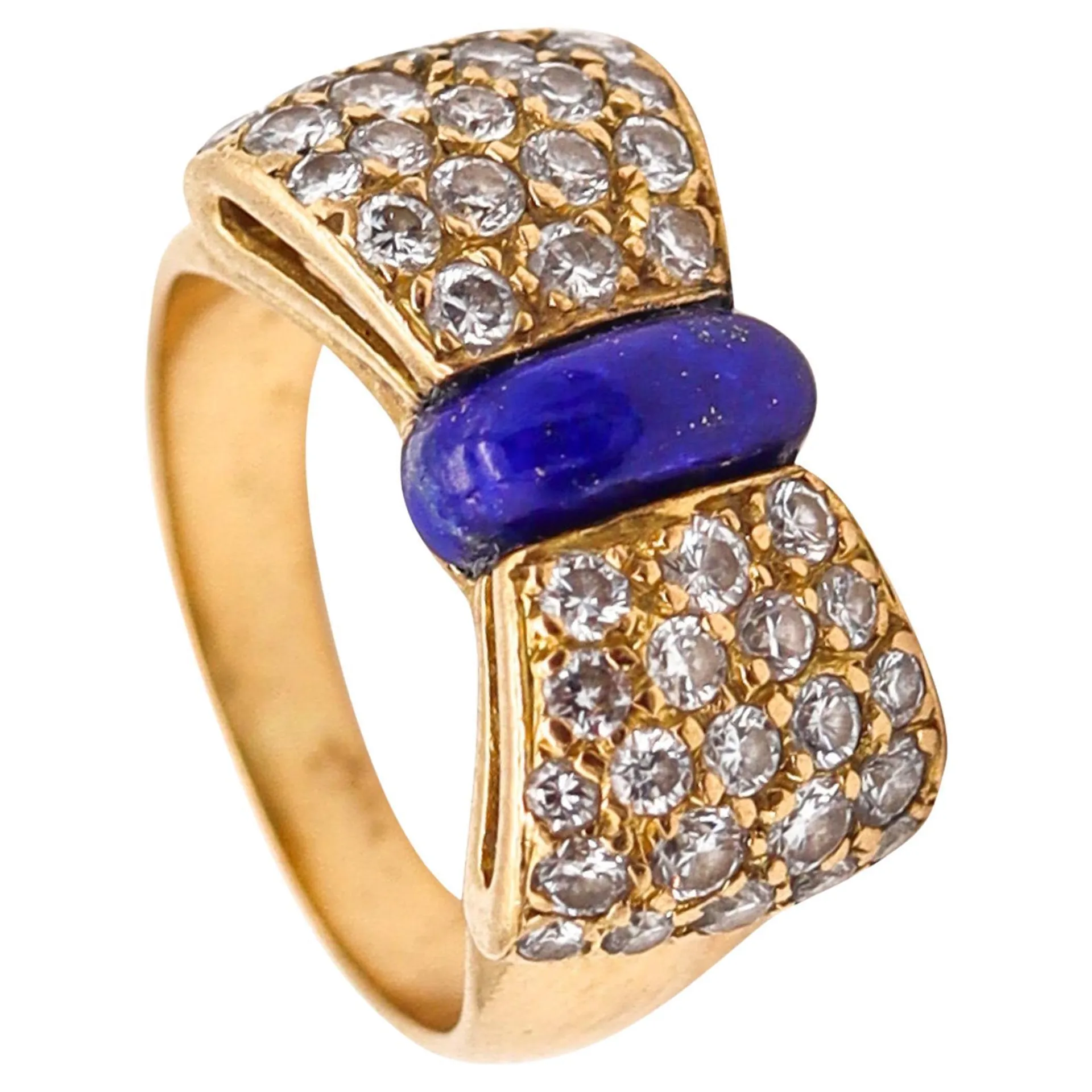 VAN CLEEF & ARPELS Cocktail Ring In 18Kt Gold With Diamonds And Lapis