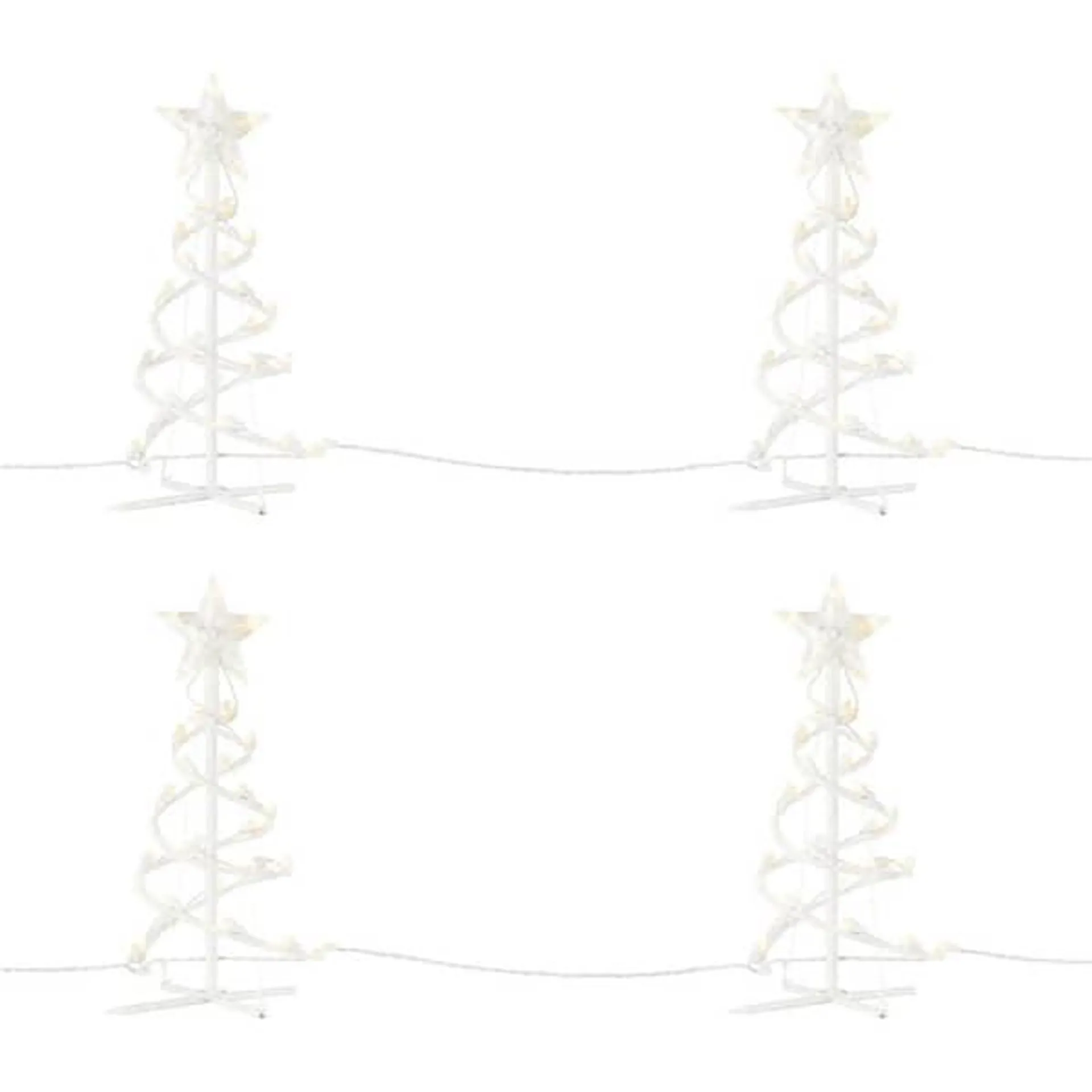 18 in. Warm White Spiral Tree LED Pathway Lights (Set of 4)