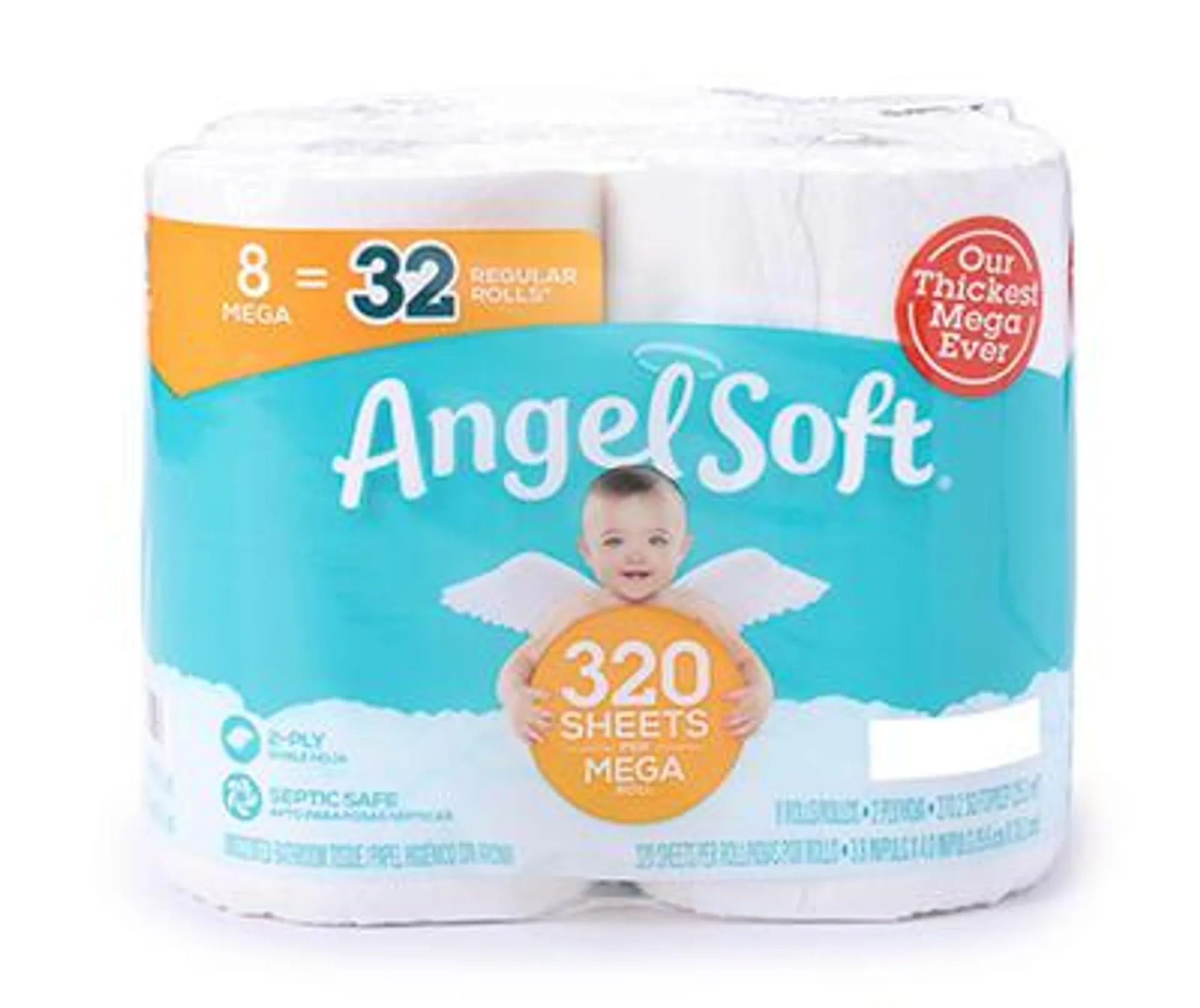 2-Ply Bath Tissue, 8 Mega Rolls