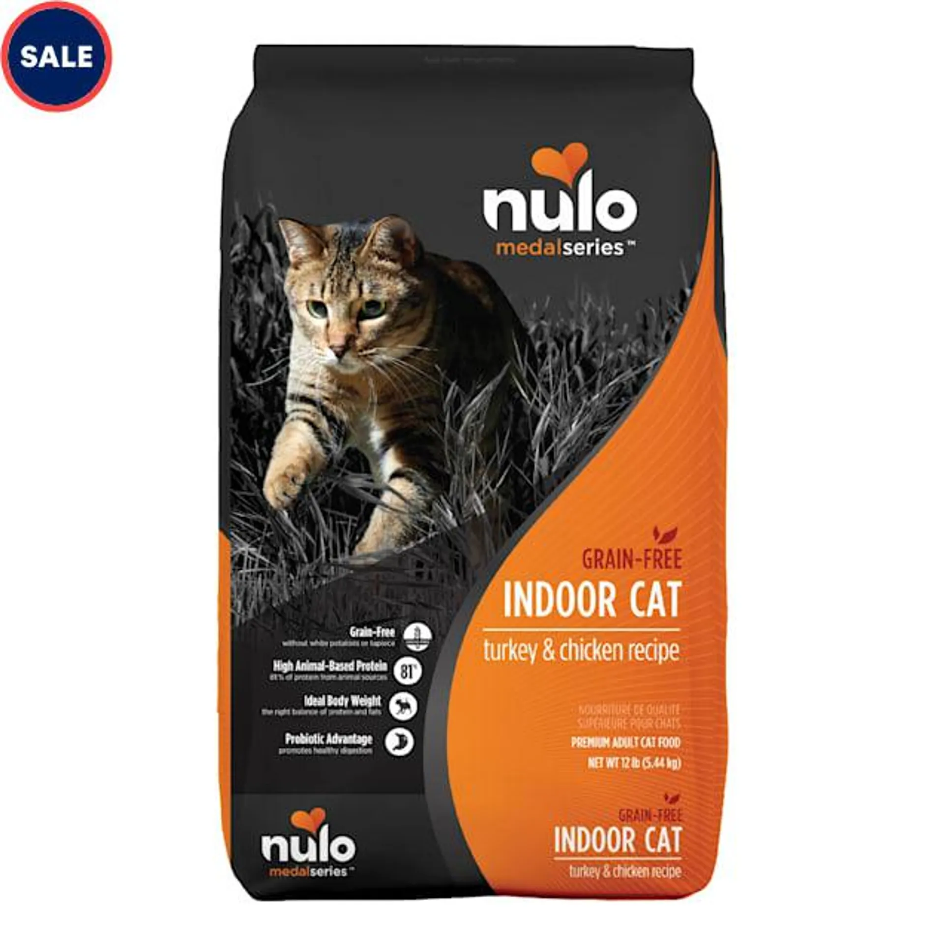 Nulo MedalSeries Grain-Free Turkey & Chicken Indoor Dry Cat Food, 12 lbs.