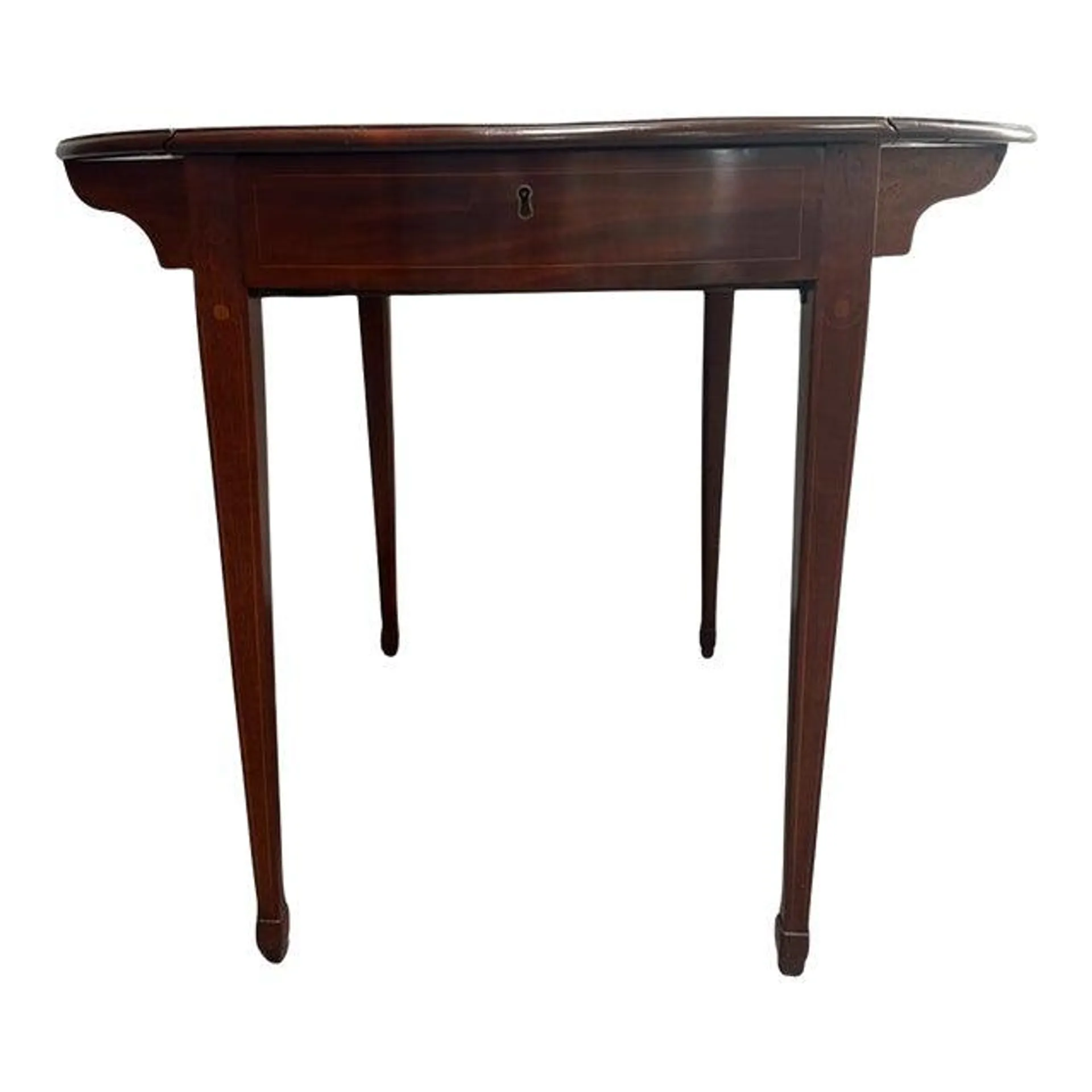 18th Century Georgian Antique Oval Mahogany Drop Leaf Pembroke Table