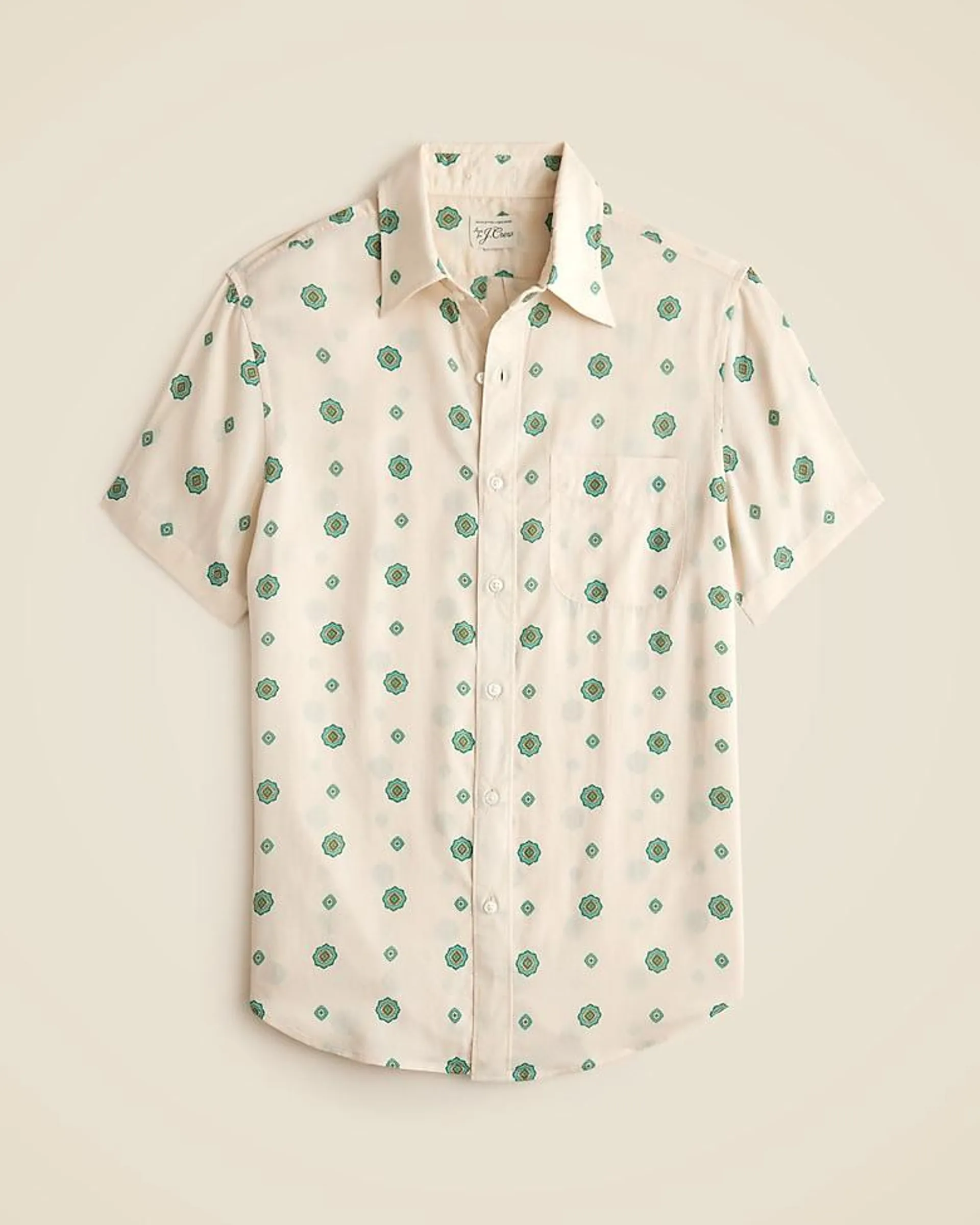 Short-sleeve TENCEL™ lyocell shirt with point collar