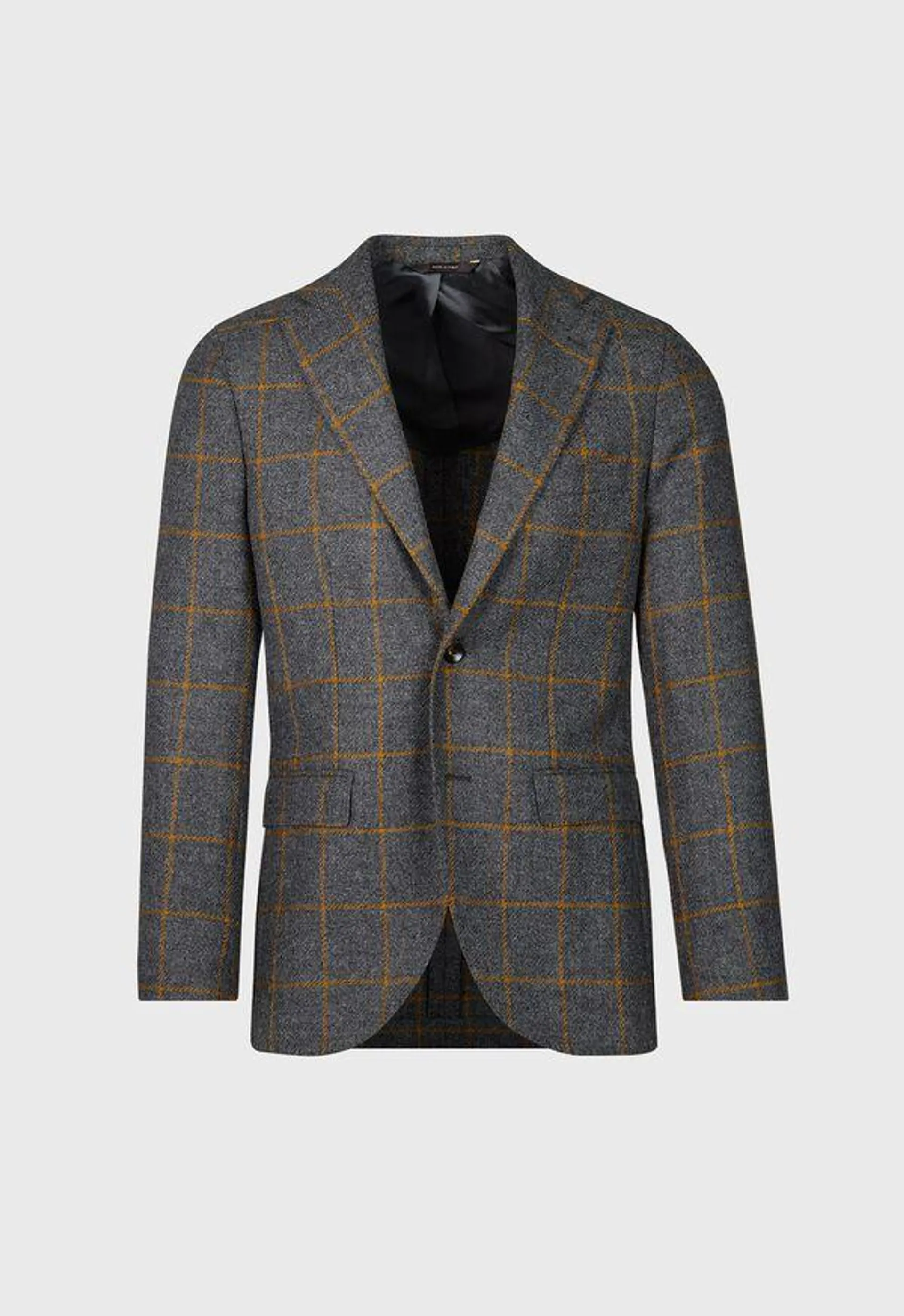 Grey Wool Windowpane Jacket