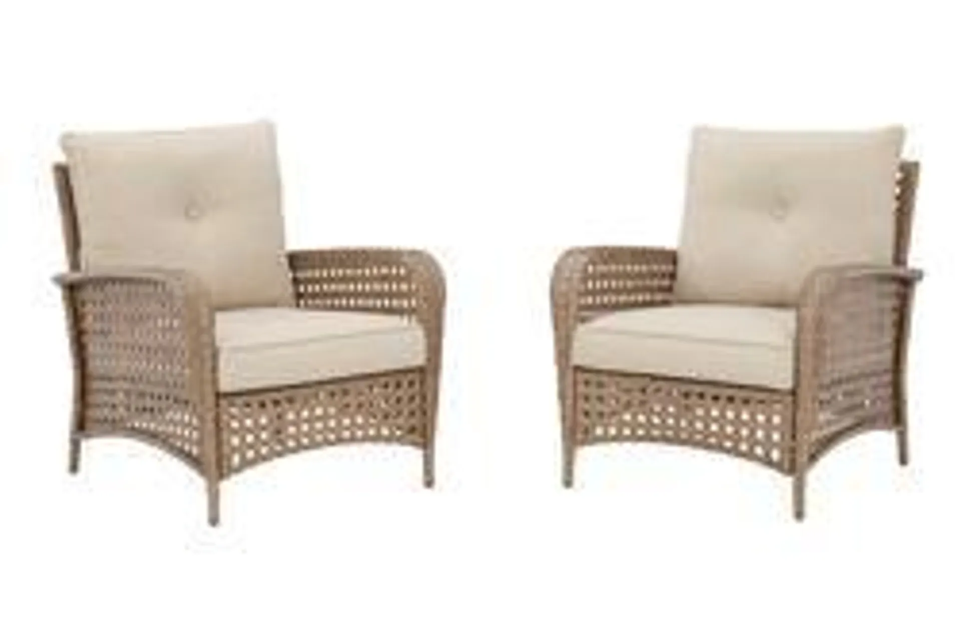 Braylee Lounge Chair Set with Tan Cushions - 2 Pack