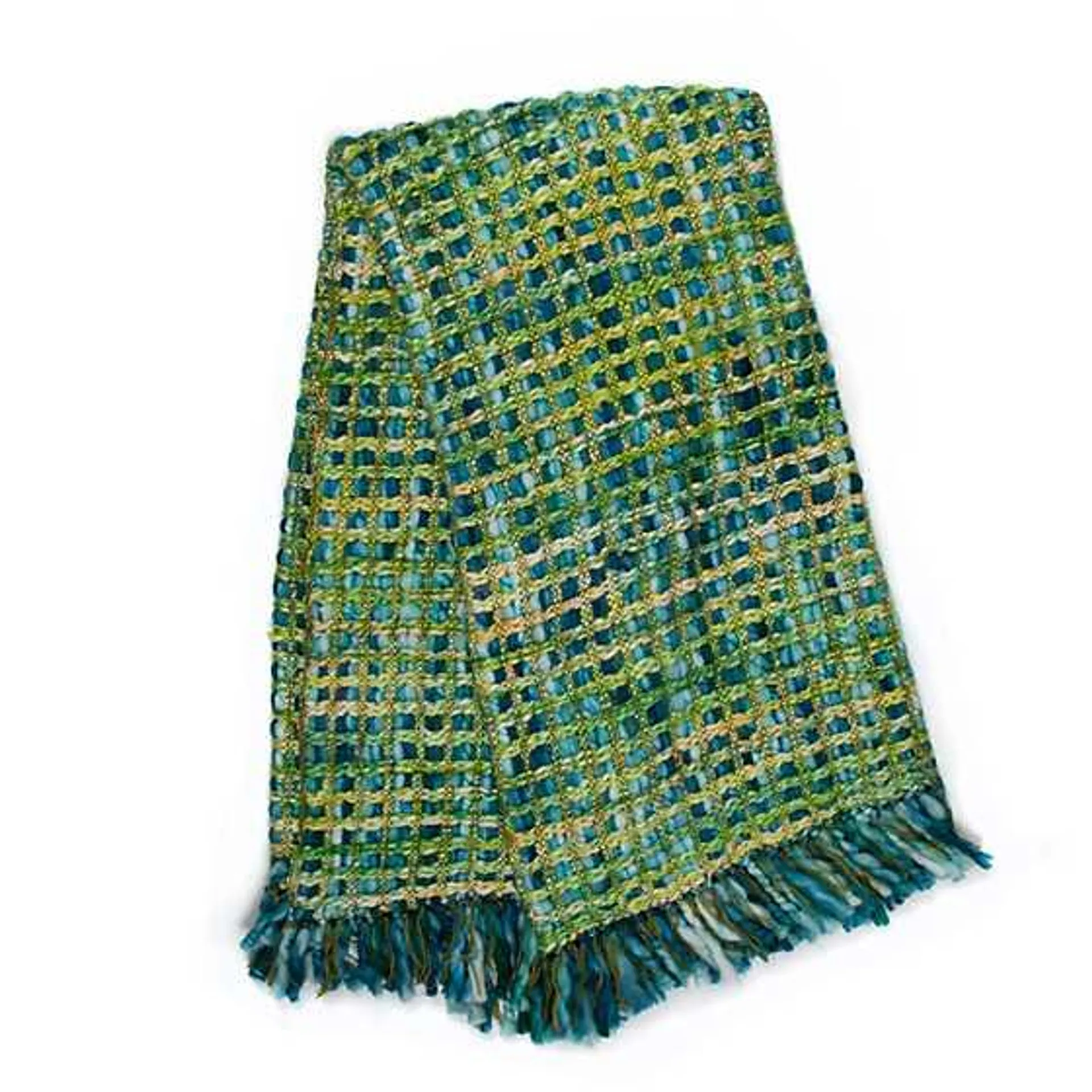 Peacock Basket Weave Throw