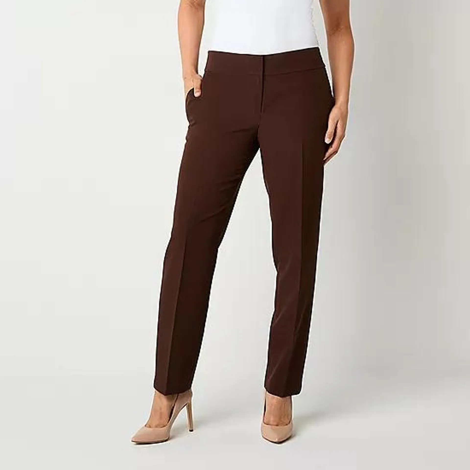 new! Black Label by Evan-Picone Womens Straight Fit Straight Suit Pants