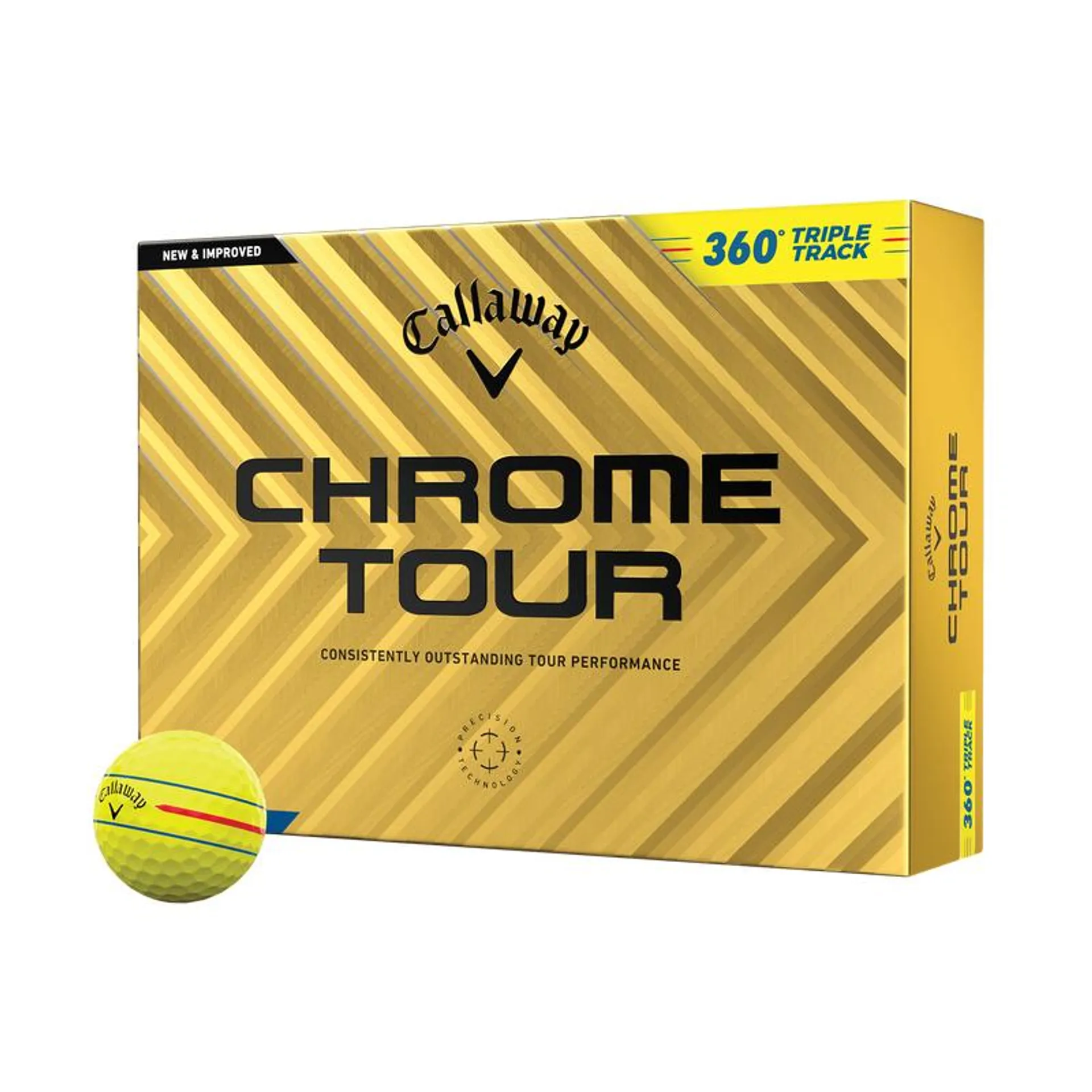 Chrome Tour 360 Triple Track Yellow Golf Balls